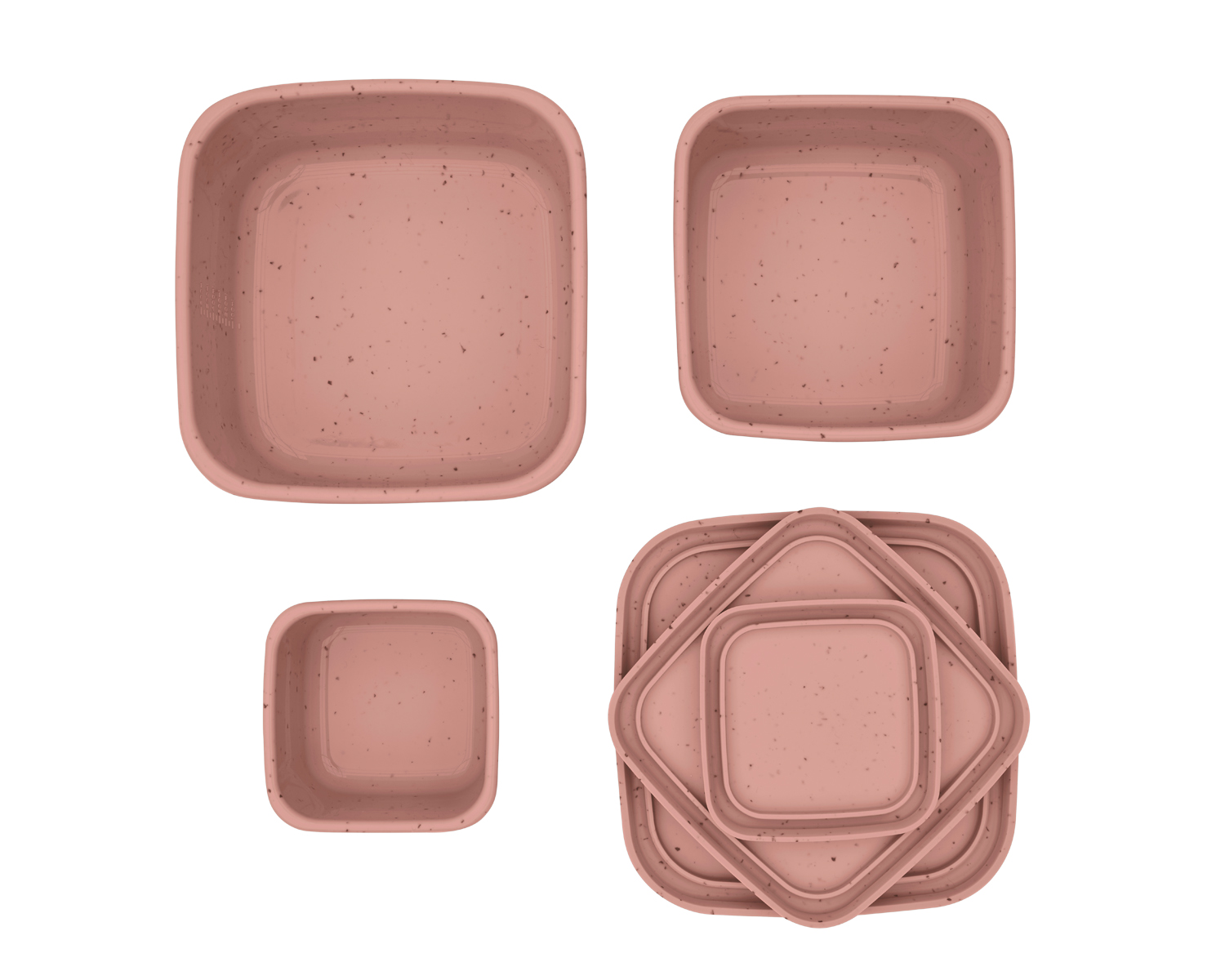 Kikkaboo Сет кутии за храна 3 бр Platinum Silicone Blush - Image 2