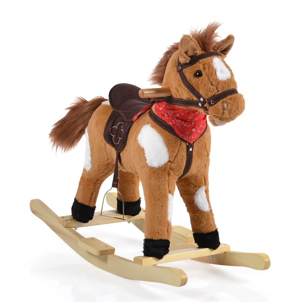 Moni Toys Люлка плюшена кон Thunder каки - Image 5