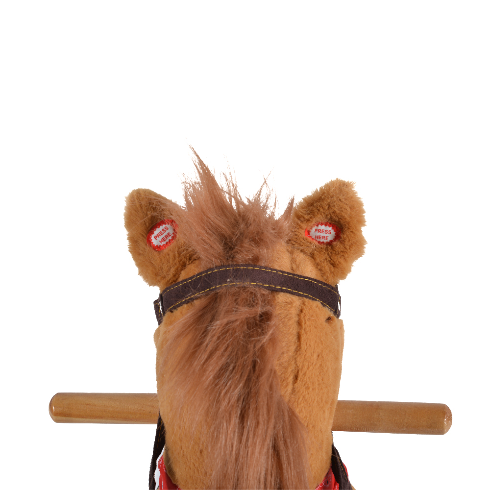 Moni Toys Люлка плюшена кон Thunder каки - Image 7