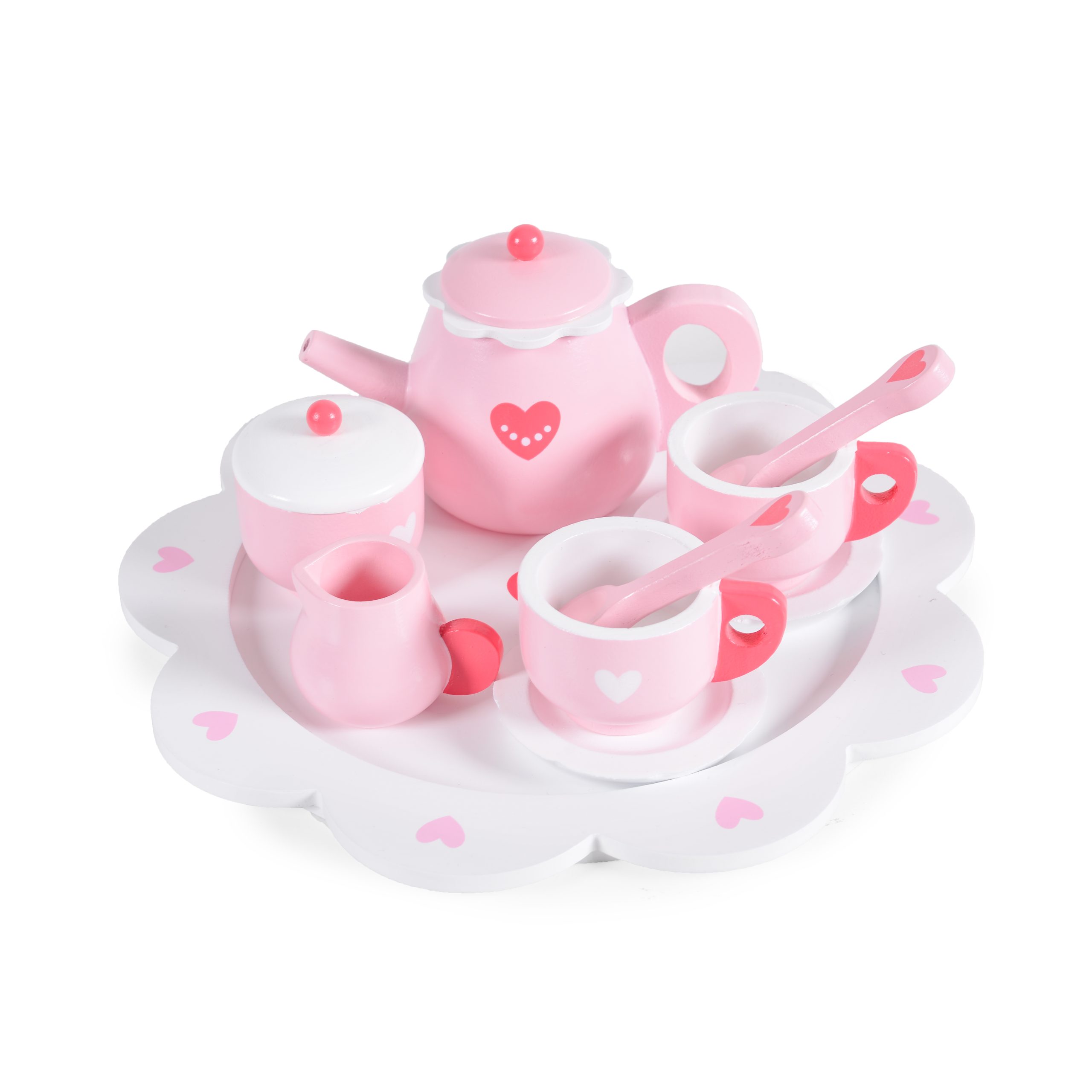Moni Toys Дървен чаен сервиз сърчица - Image 5