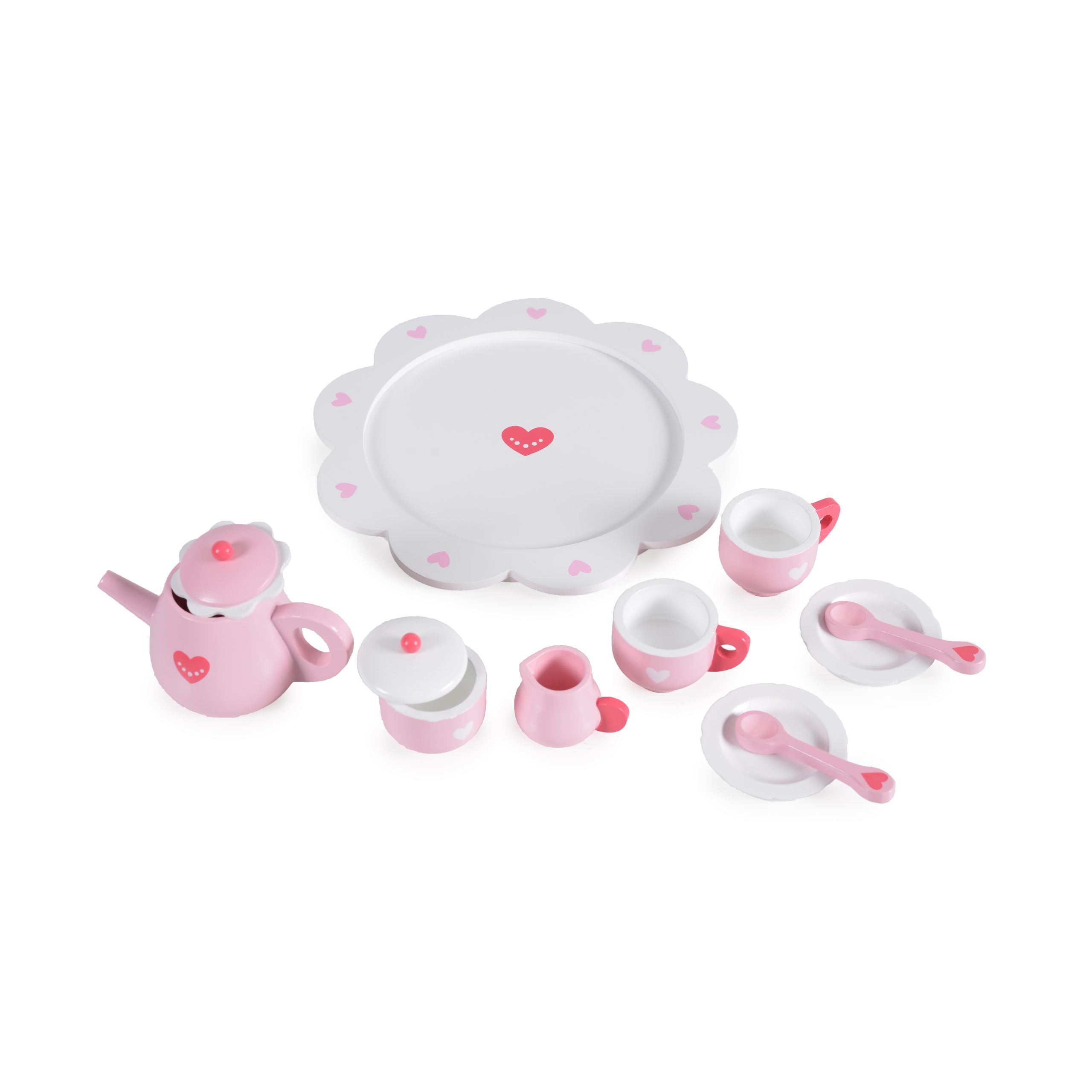 Moni Toys Дървен чаен сервиз сърчица - Image 7