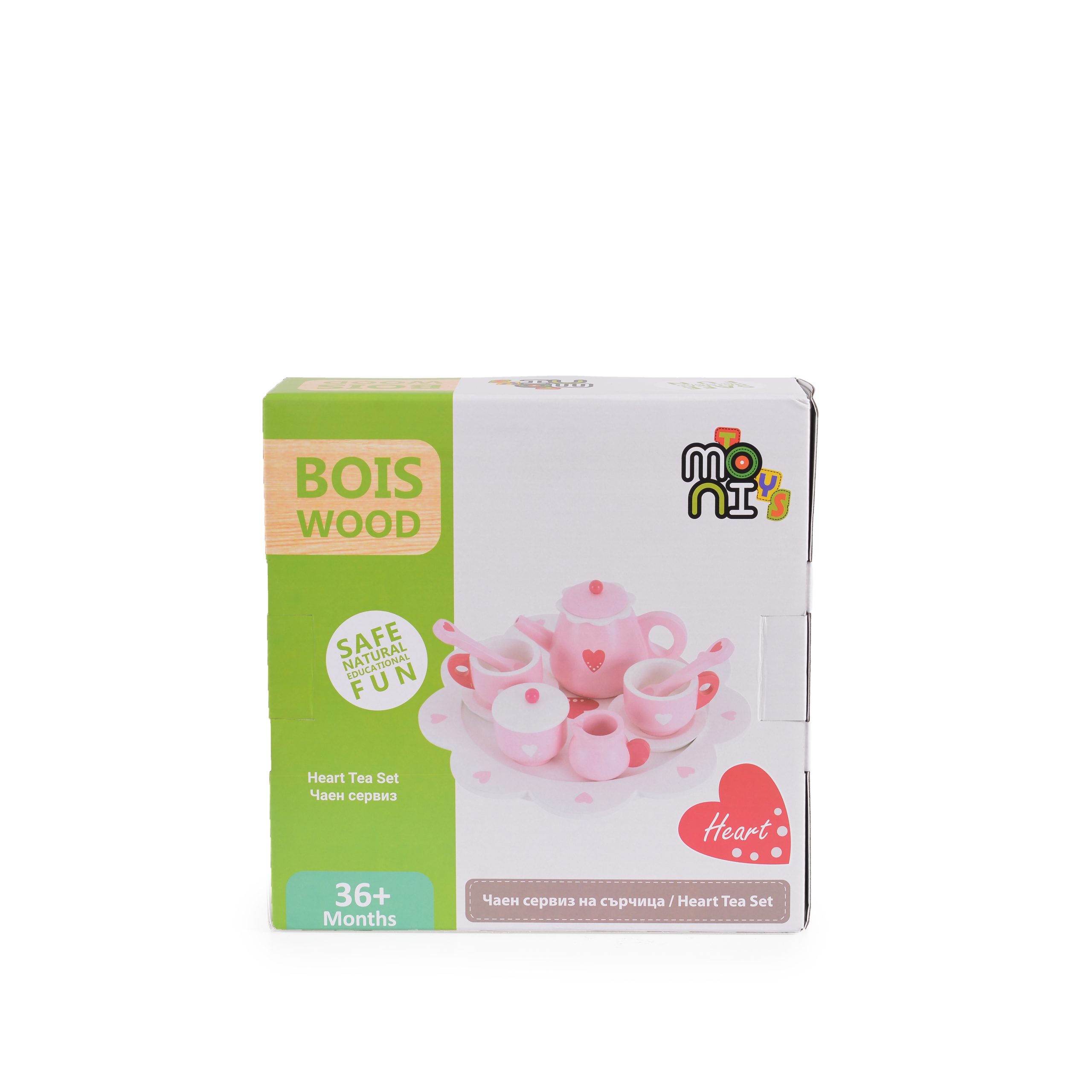 Moni Toys Дървен чаен сервиз сърчица - Image 8
