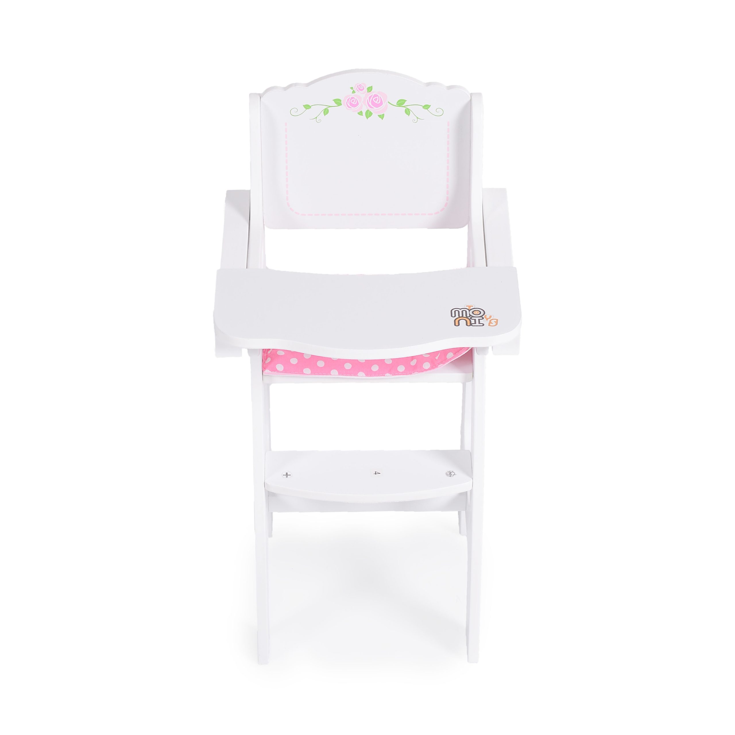 Moni Toys Дървен стол за кукла - стол за хранене B012 - Image 6
