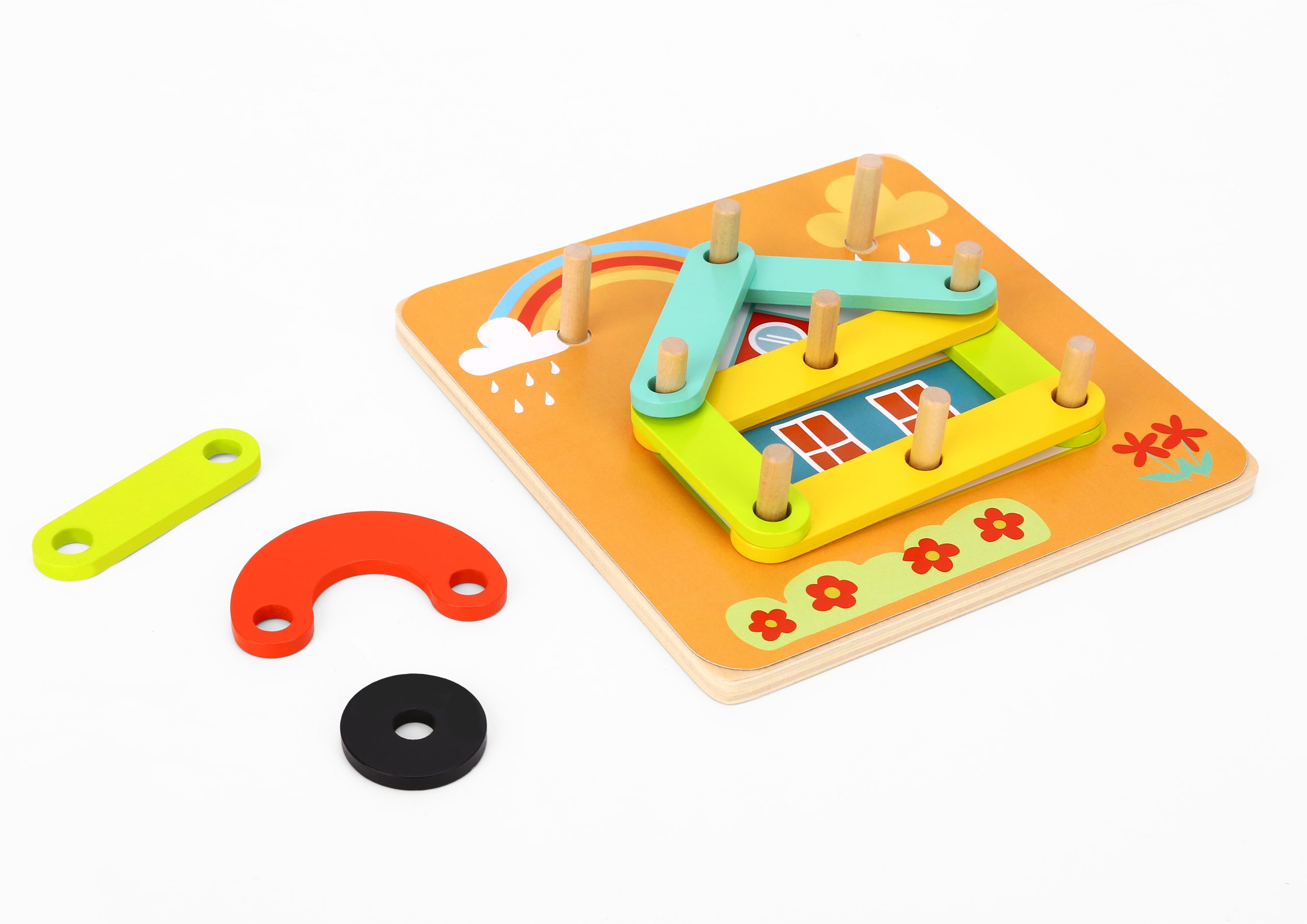 Tooky Toy Дървен образователен пъзел 4в1 TH123 24 части - Image 5