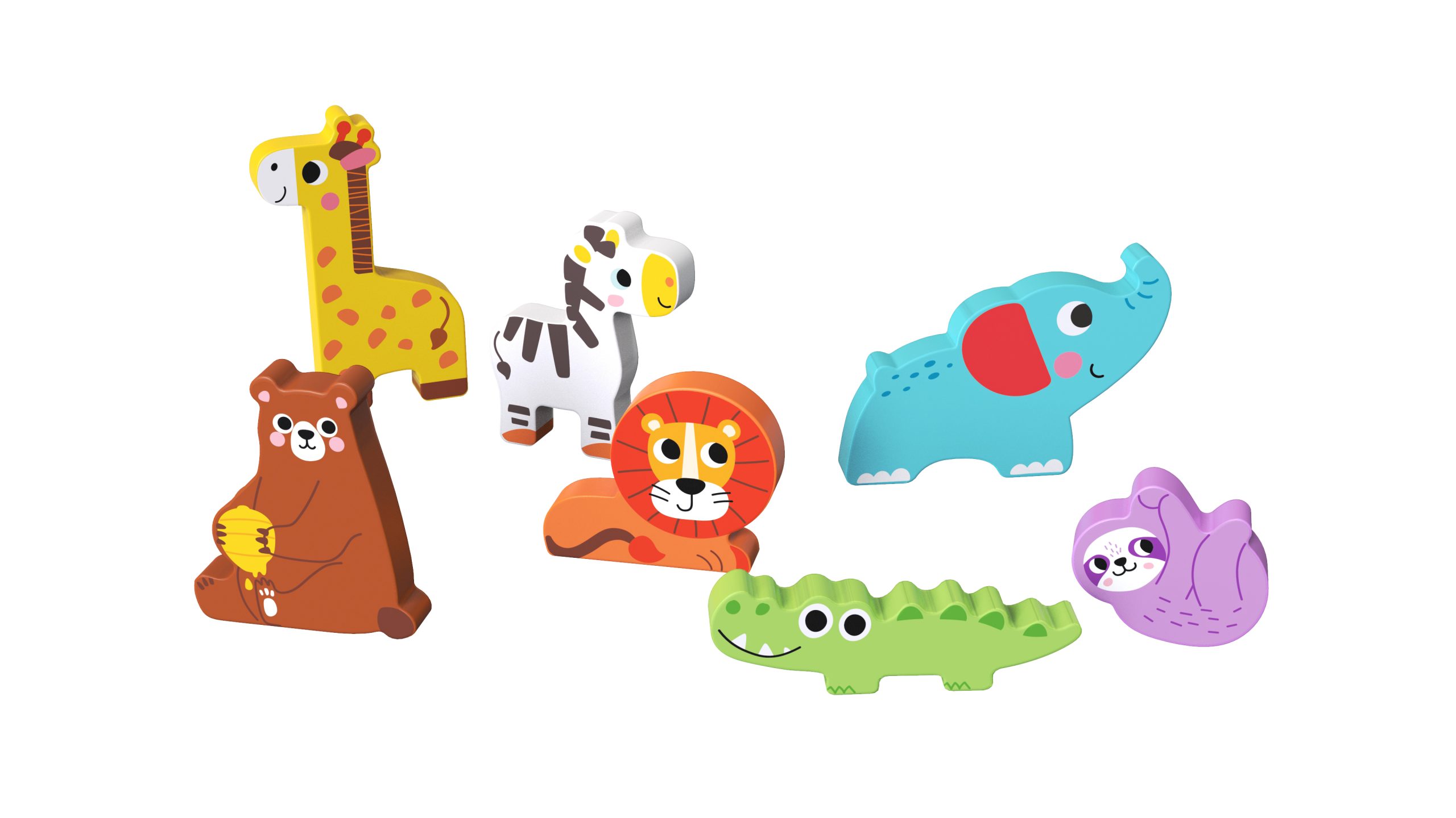 Tooky Toy Дървен пъзел 3D диви животни TH633 8 части - Image 6