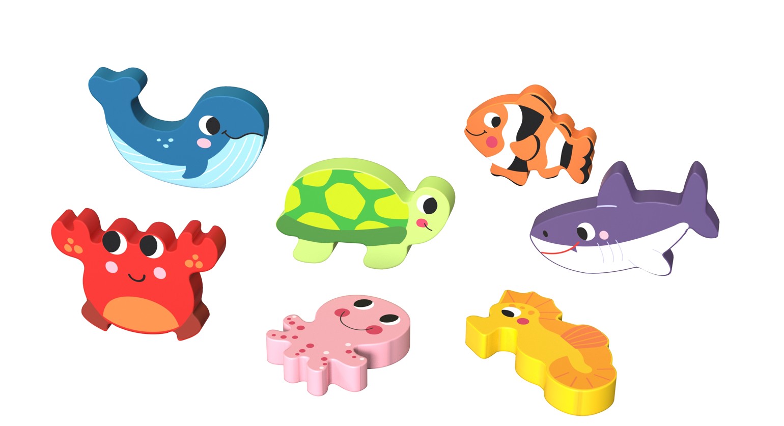 Tooky Toy Дървен пъзел 3D морско дъно TK265 8 части - Image 6