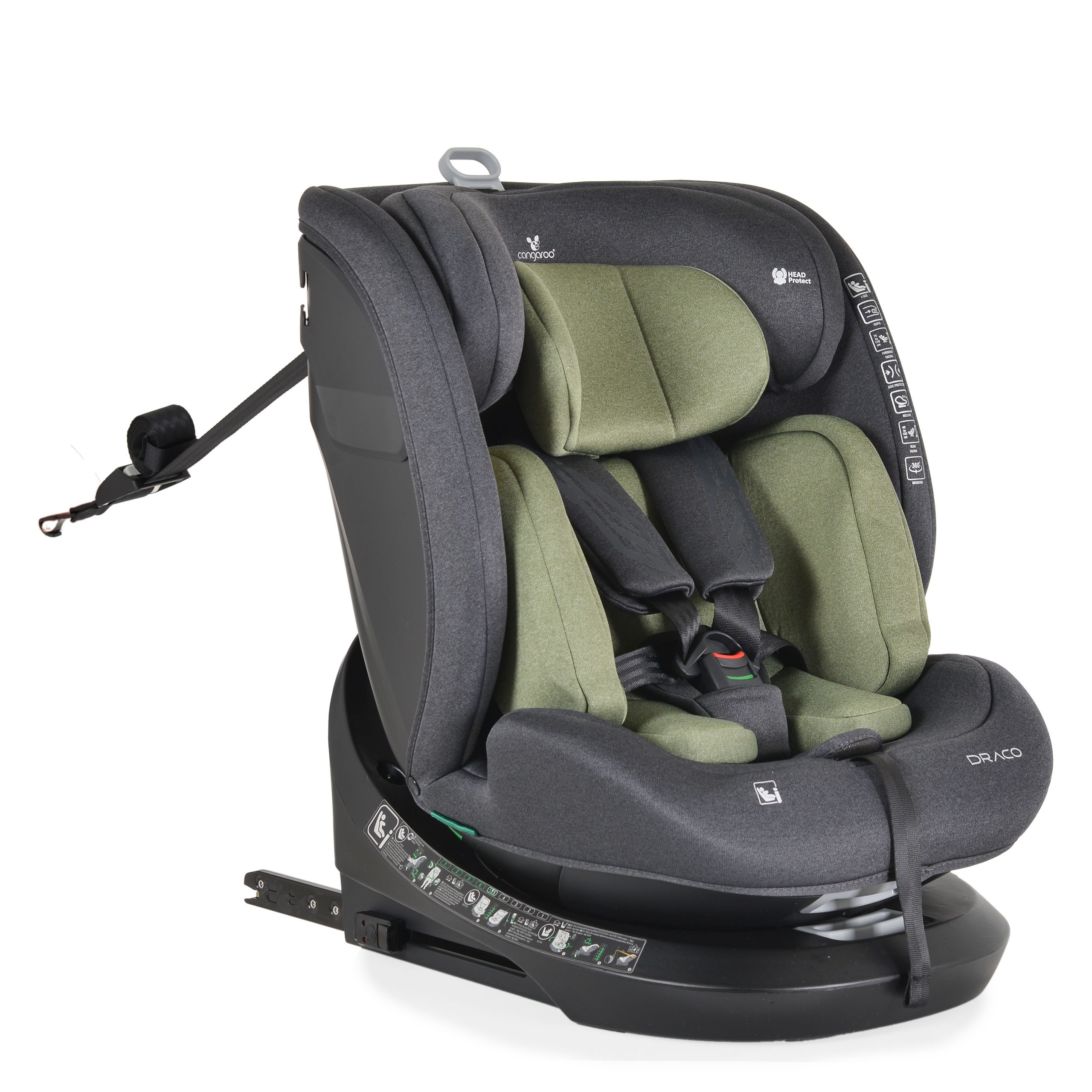Cangaroo Стол за кола Draco 40-150см маслинено зелено - Image 5