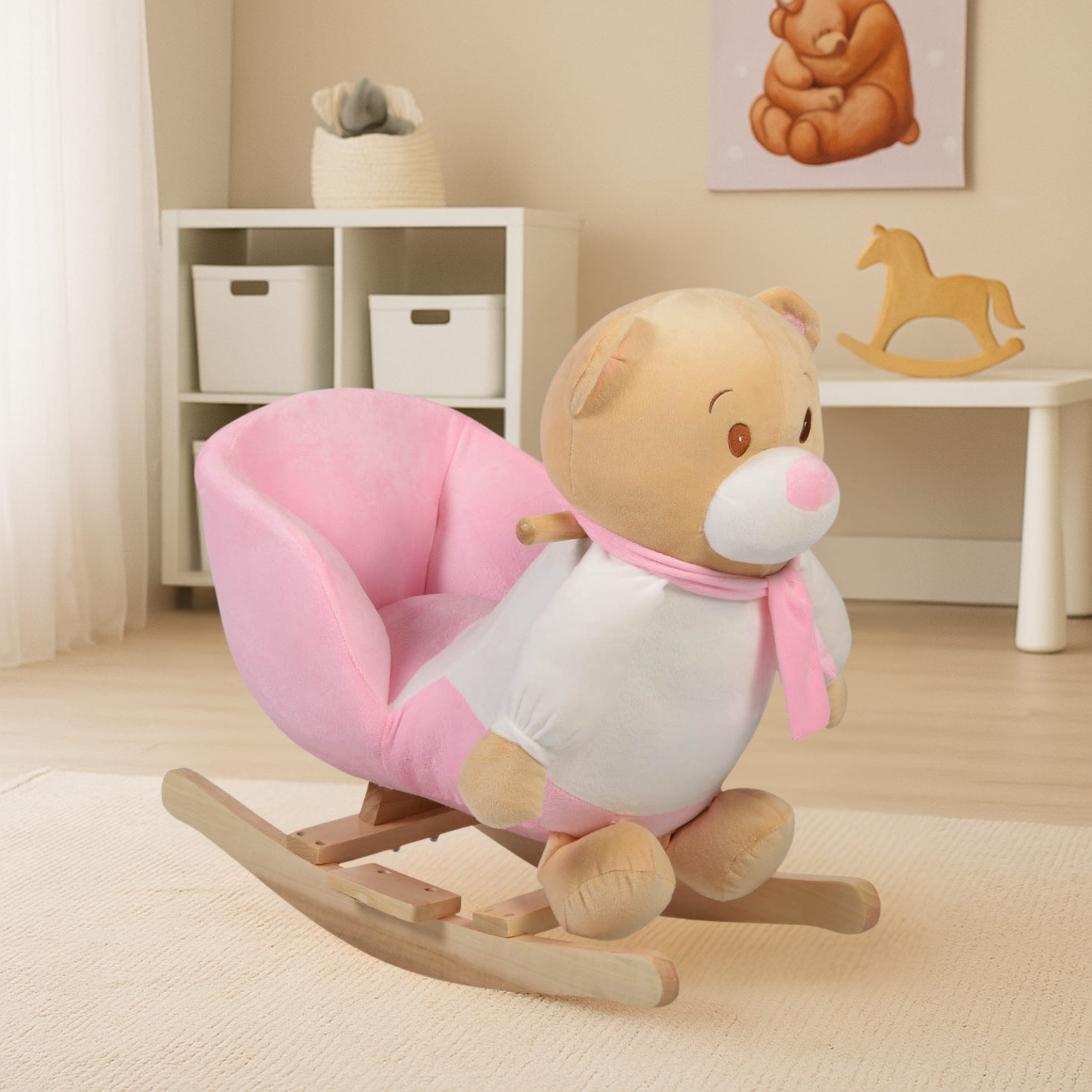 Moni Toys Люлка плюшена Bear розова - Image 6