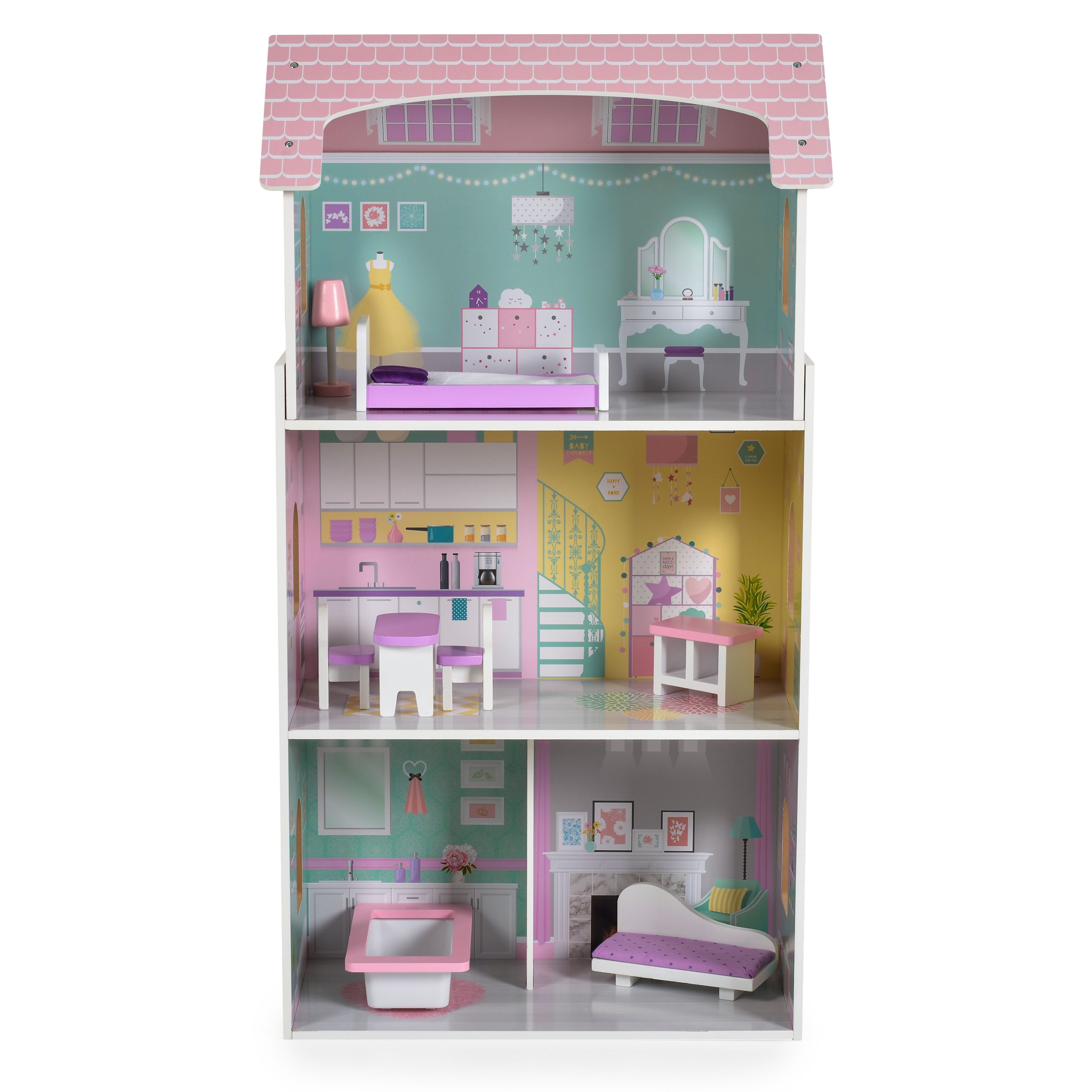 Moni Toys Дървена къща за кукли с обзавеждане Anna 4121 - Image 6