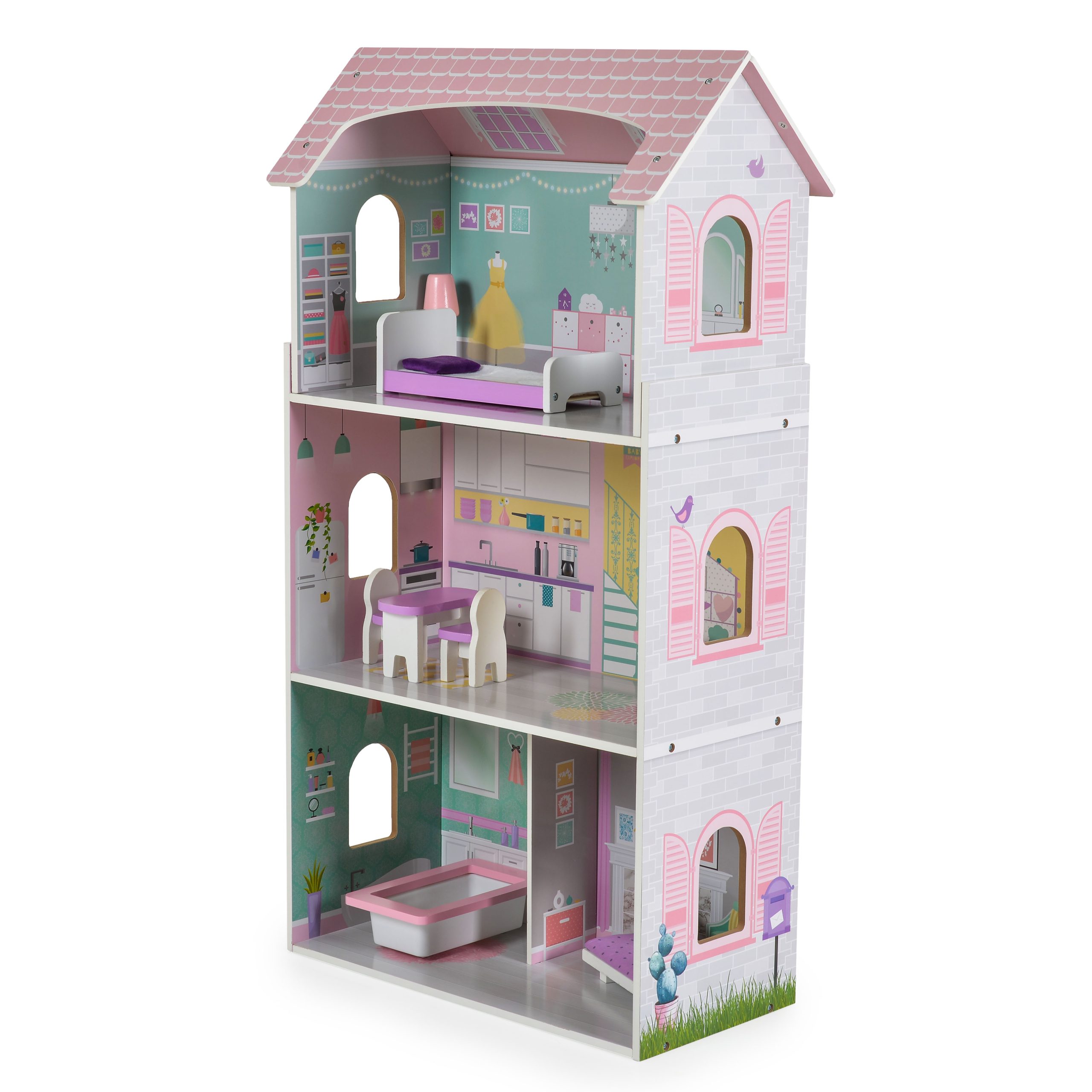 Moni Toys Дървена къща за кукли с обзавеждане Anna 4121 - Image 7