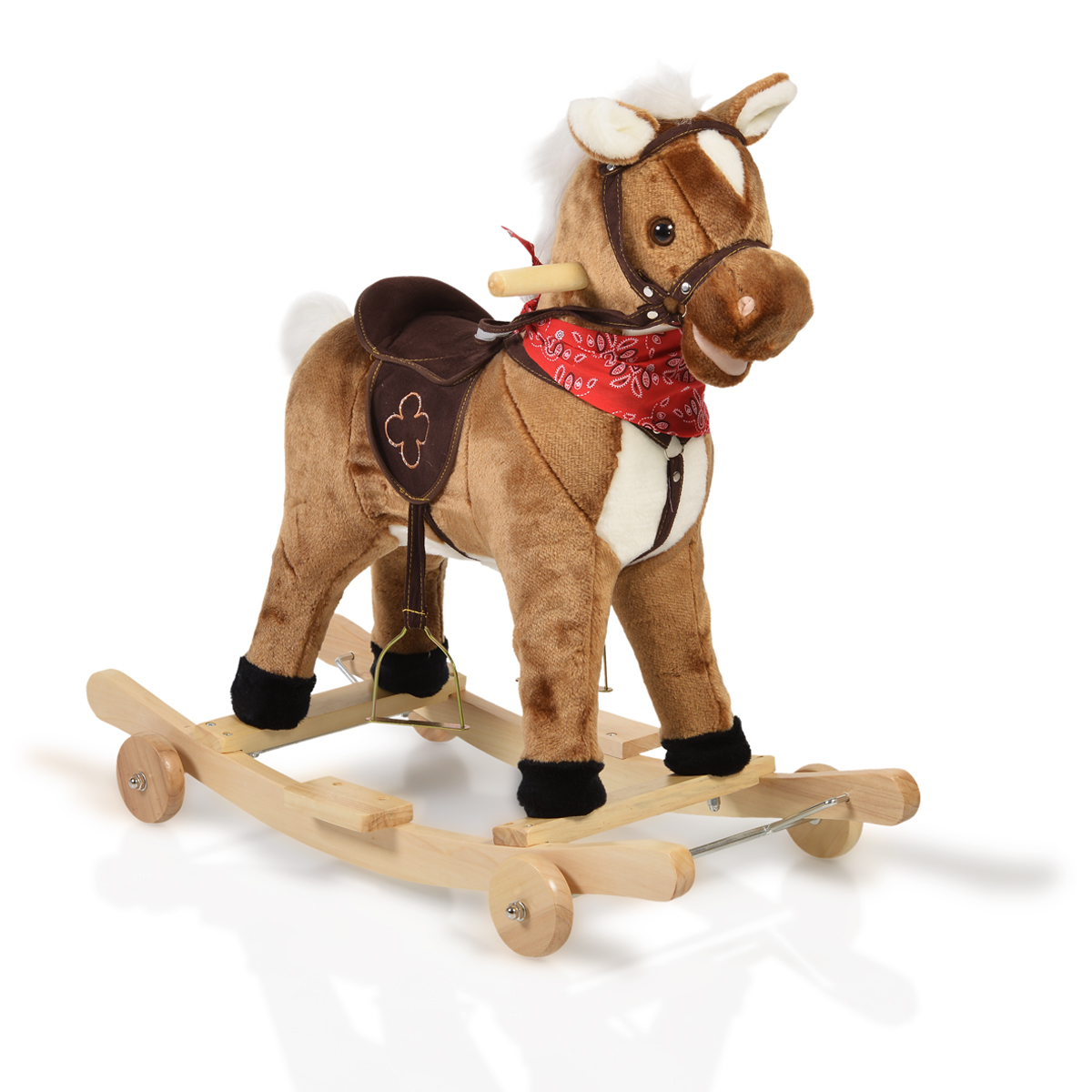 Moni Toys Люлка плюшена кон Chipper кафе колелца - Image 5
