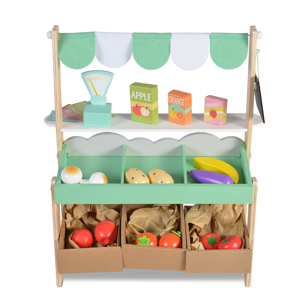 Moni Toys Дървен супермаркет с комплект продукти 4425 - Image 5