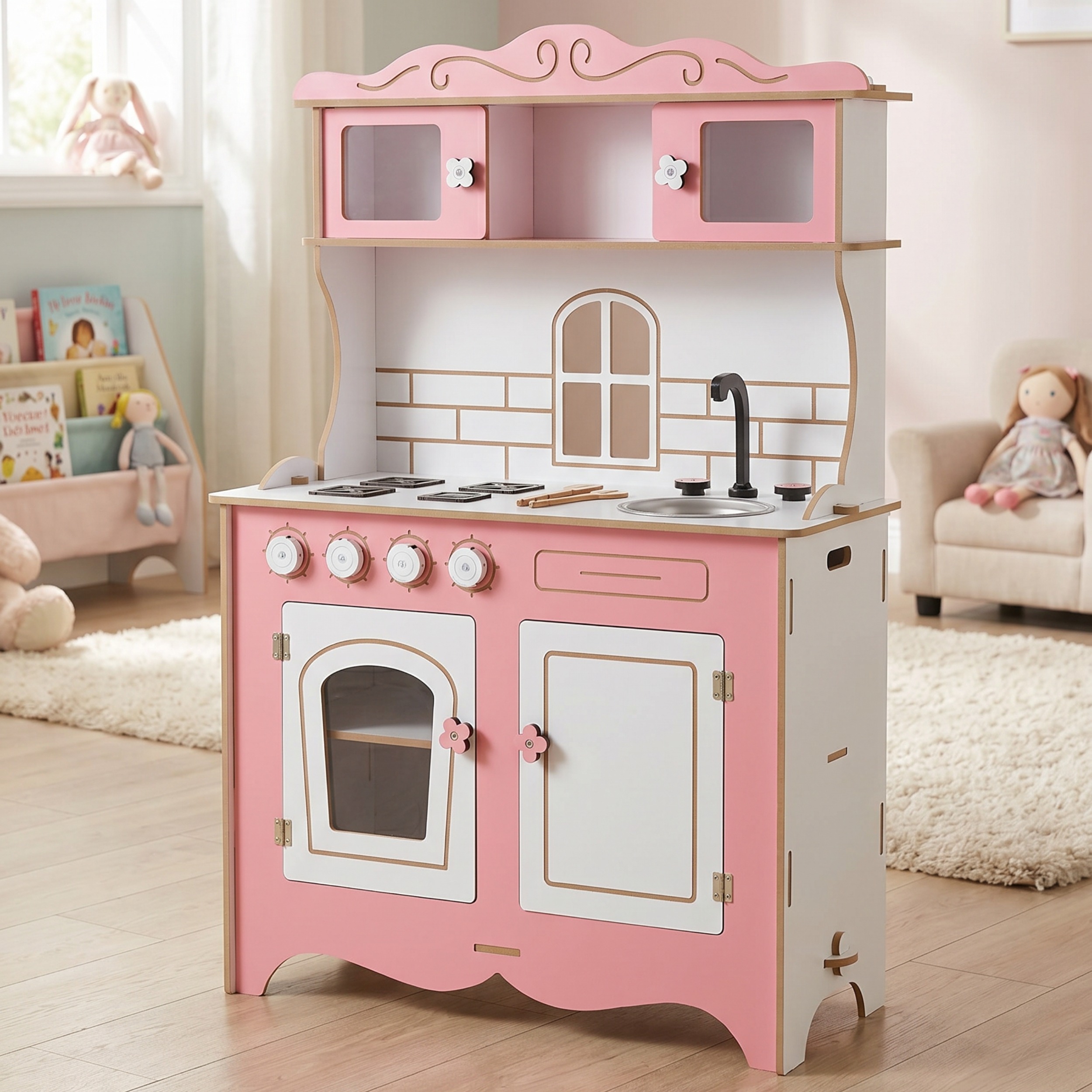 Moni Toys Дървена кухня Rosey - Image 5