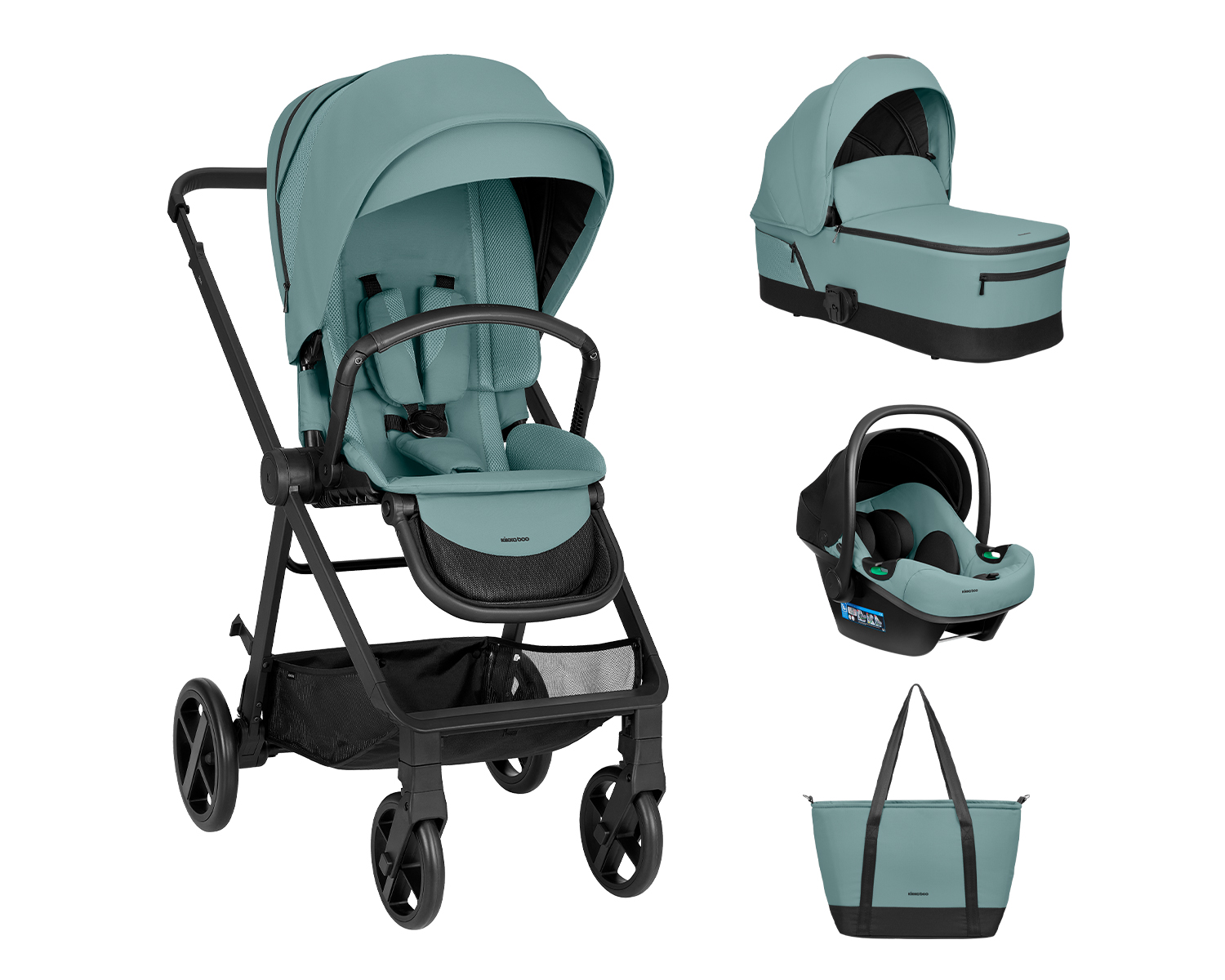 Kikkaboo Комбинирана количка 3в1 с кош за новородено Mia Mint 2026 - Image 12