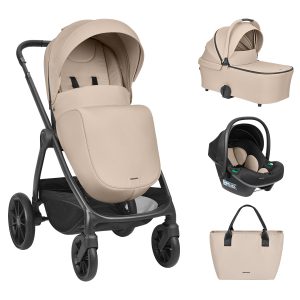 Kikkaboo Комбинирана количка 3в1 с кош за новородено Modena Beige 2027