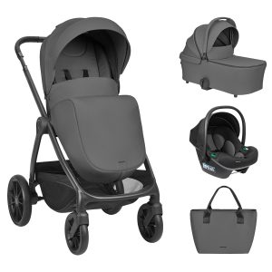 Kikkaboo Комбинирана количка 3в1 с кош за новородено Modena Dark Grey 2027
