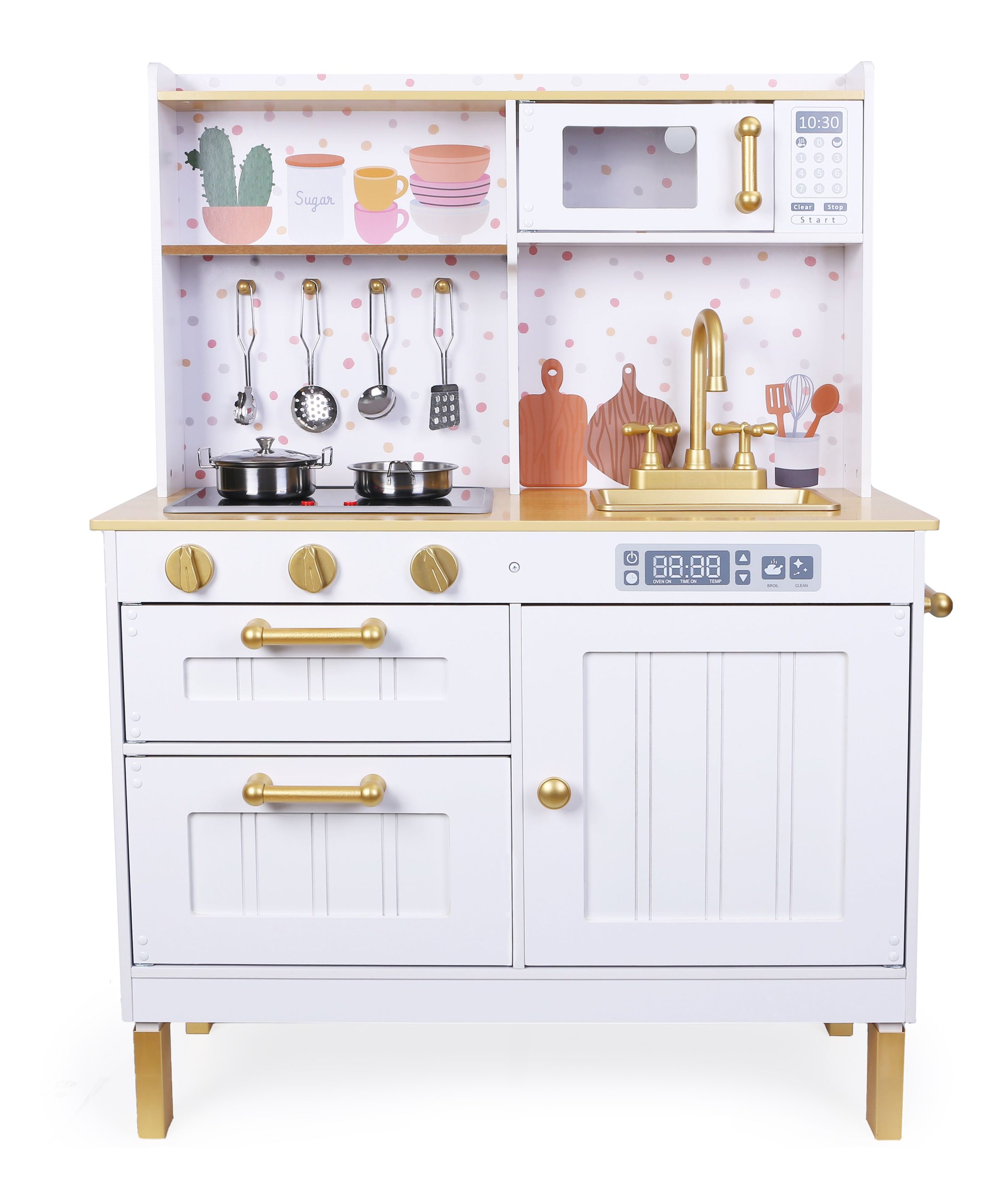 Moni Toys Дървена бяла кухня с аксесоари 7275 - Image 6