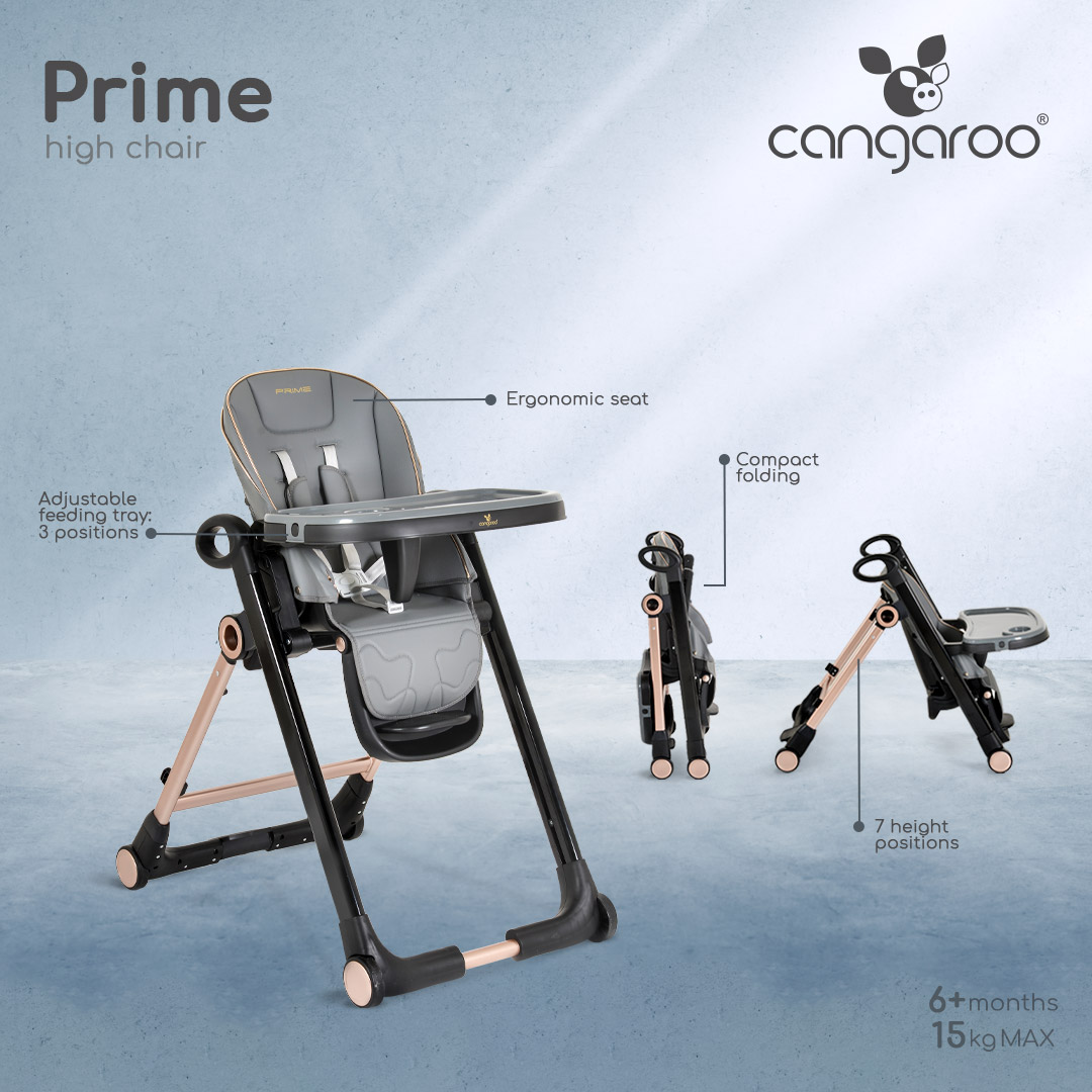 Cangaroo Детски стол за хранене Prime тъмносив - Image 6