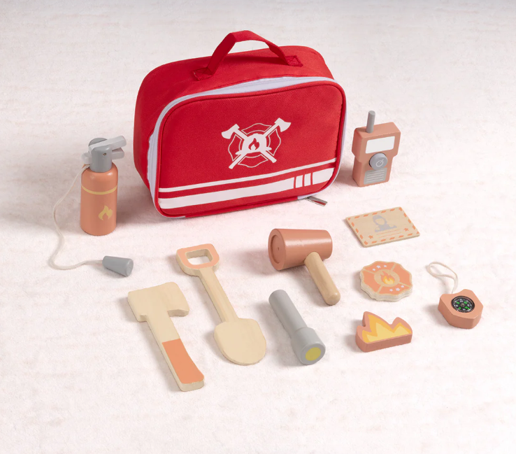 Tooky Toy Дървен пожарникарски комплект TK317N - Image 4