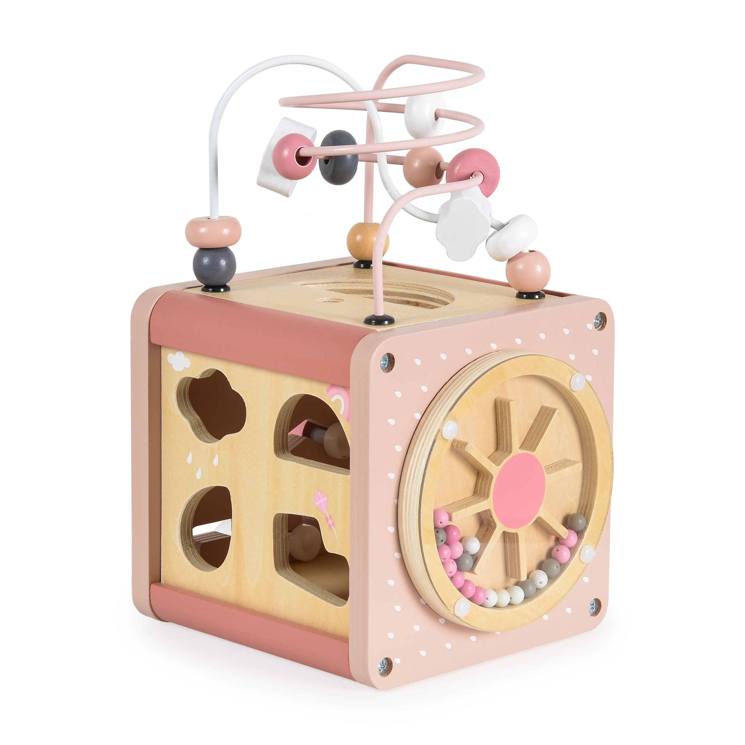 Moni Toys Дървен активен куб W11B316C-розов - Image 7