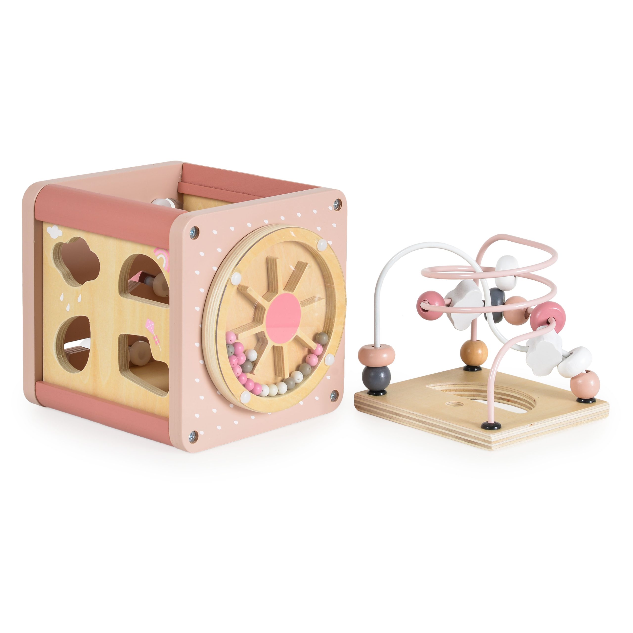 Moni Toys Дървен активен куб W11B316C-розов - Image 8