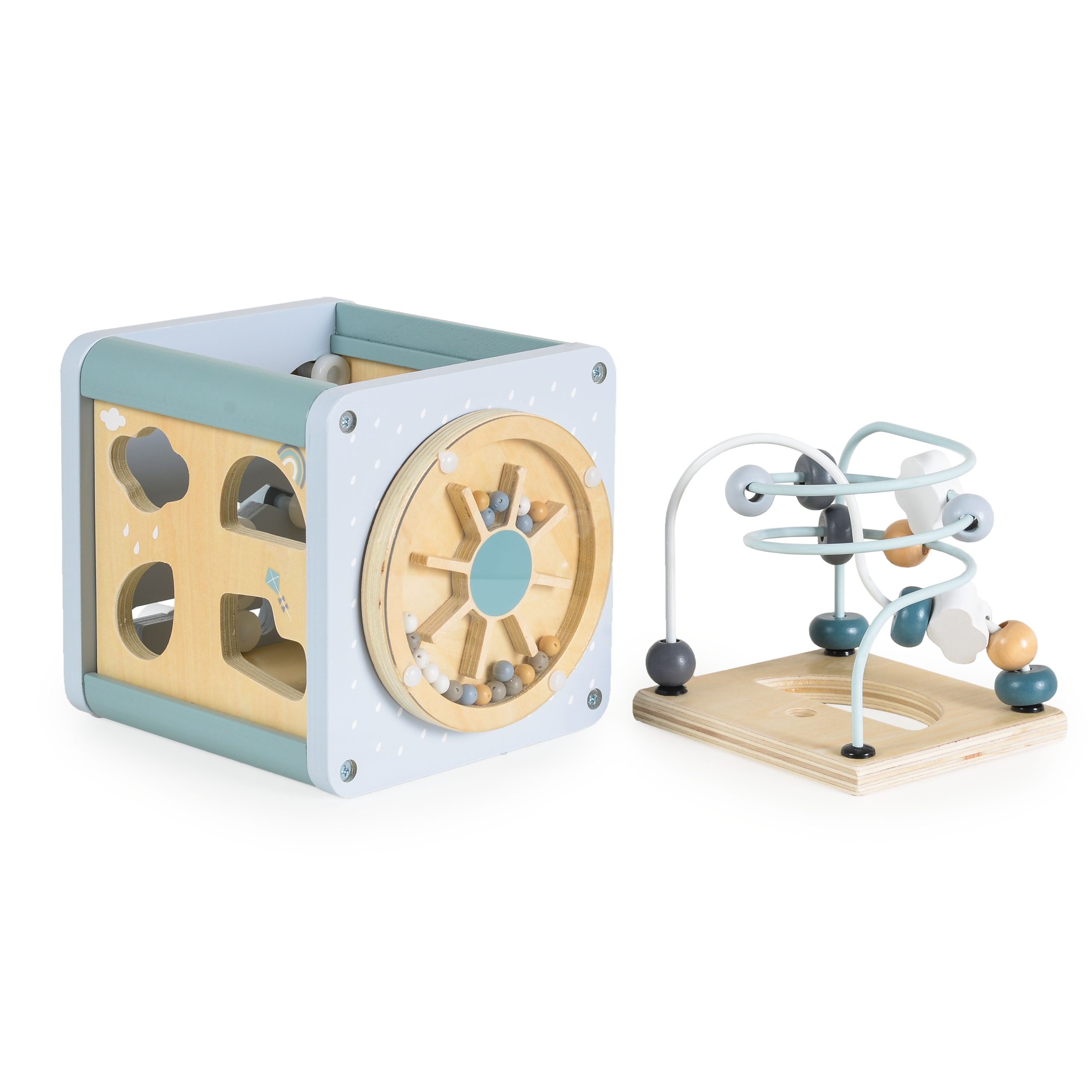 Moni Toys Дървен активен куб W11B316-син - Image 8