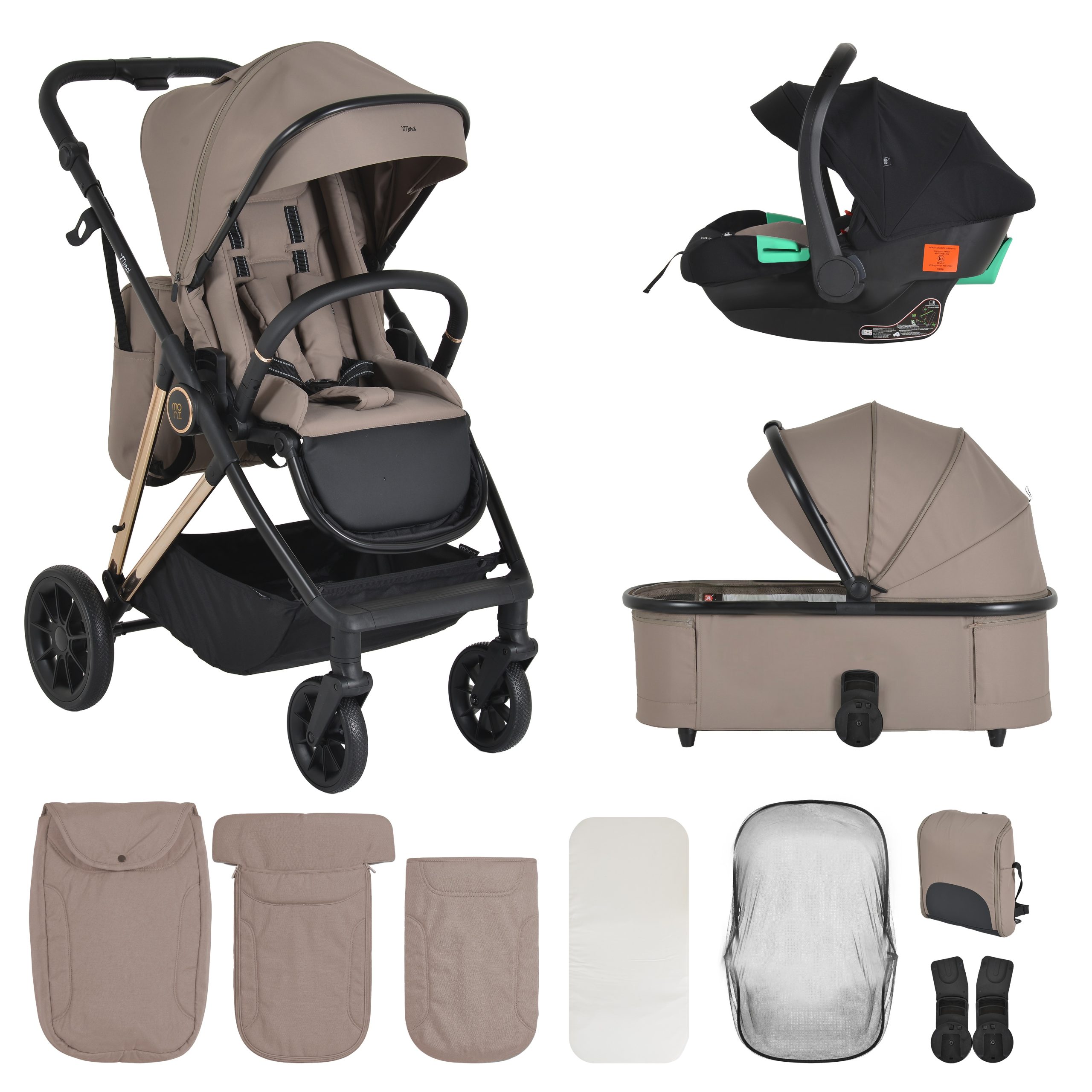 Moni Комбинирана количка Merci 3 in 1 Beige - Image 6