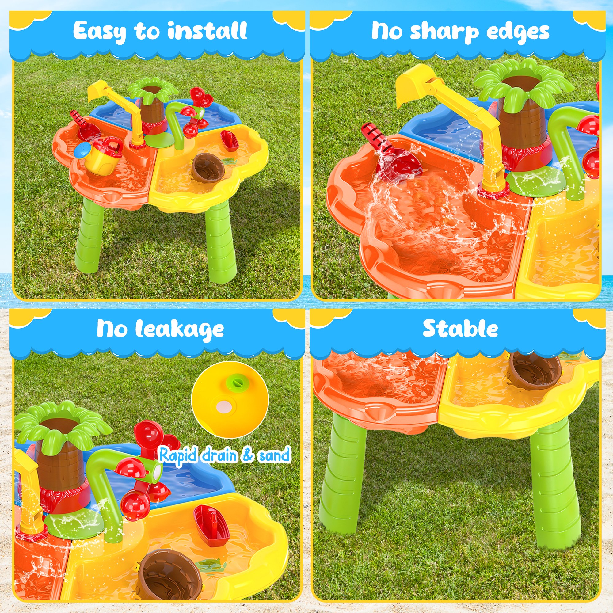 Donloyon Комплект Маса за игра с вода и пясък 9708 - Image 6
