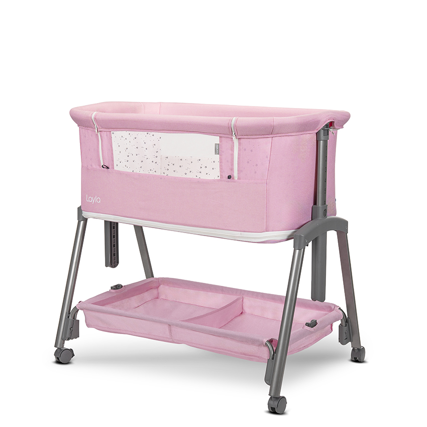 Lorelli Premium МИНИ КОШАРА LAYLA 2В1 PINK С ПАДАЩА ПРЕГРАДА
