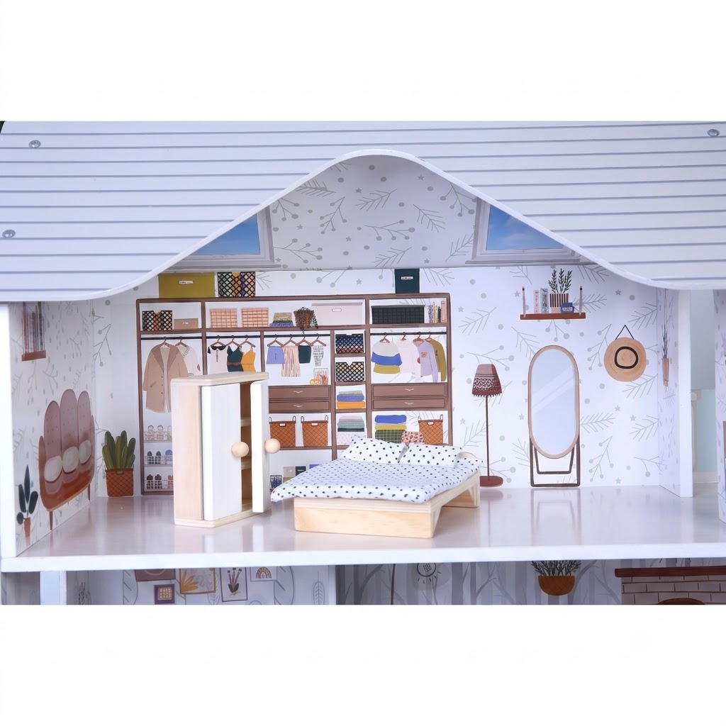 Moni Toys Дървена Kъща за кукли Sarah 8301 - Image 10