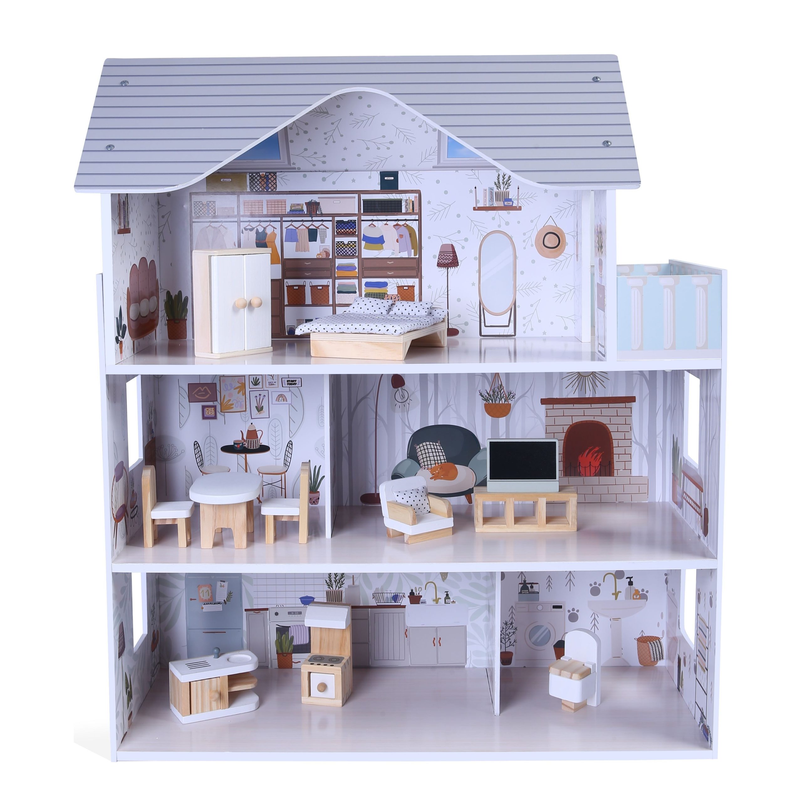 Moni Toys Дървена Kъща за кукли Sarah 8301 - Image 9