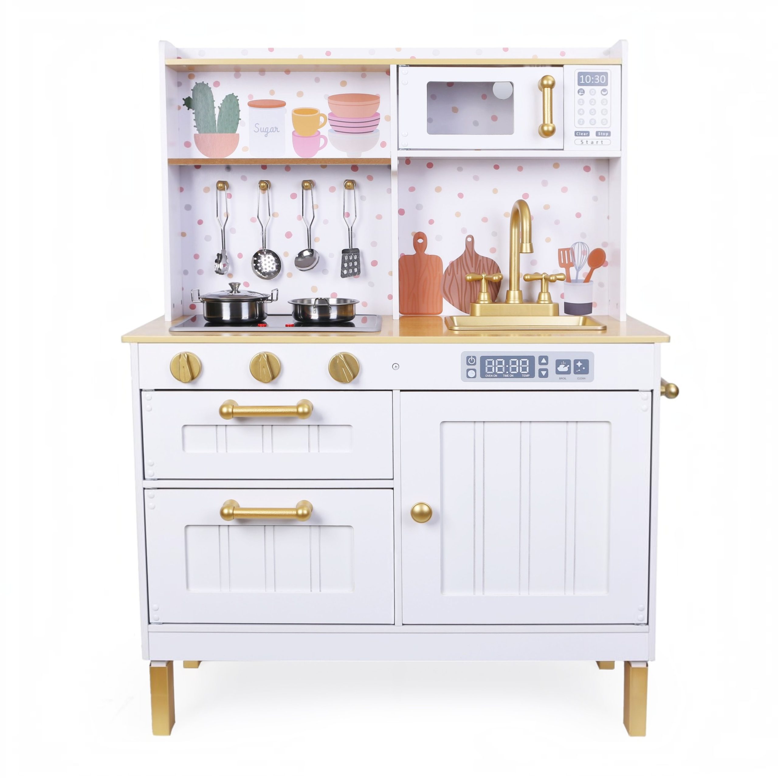 Moni Toys Дървена бяла кухня с аксесоари 7275 - Image 9