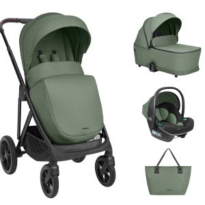 Kikkaboo Комбинирана количка 3в1 с кош за новородено Chiara Army Green 2027