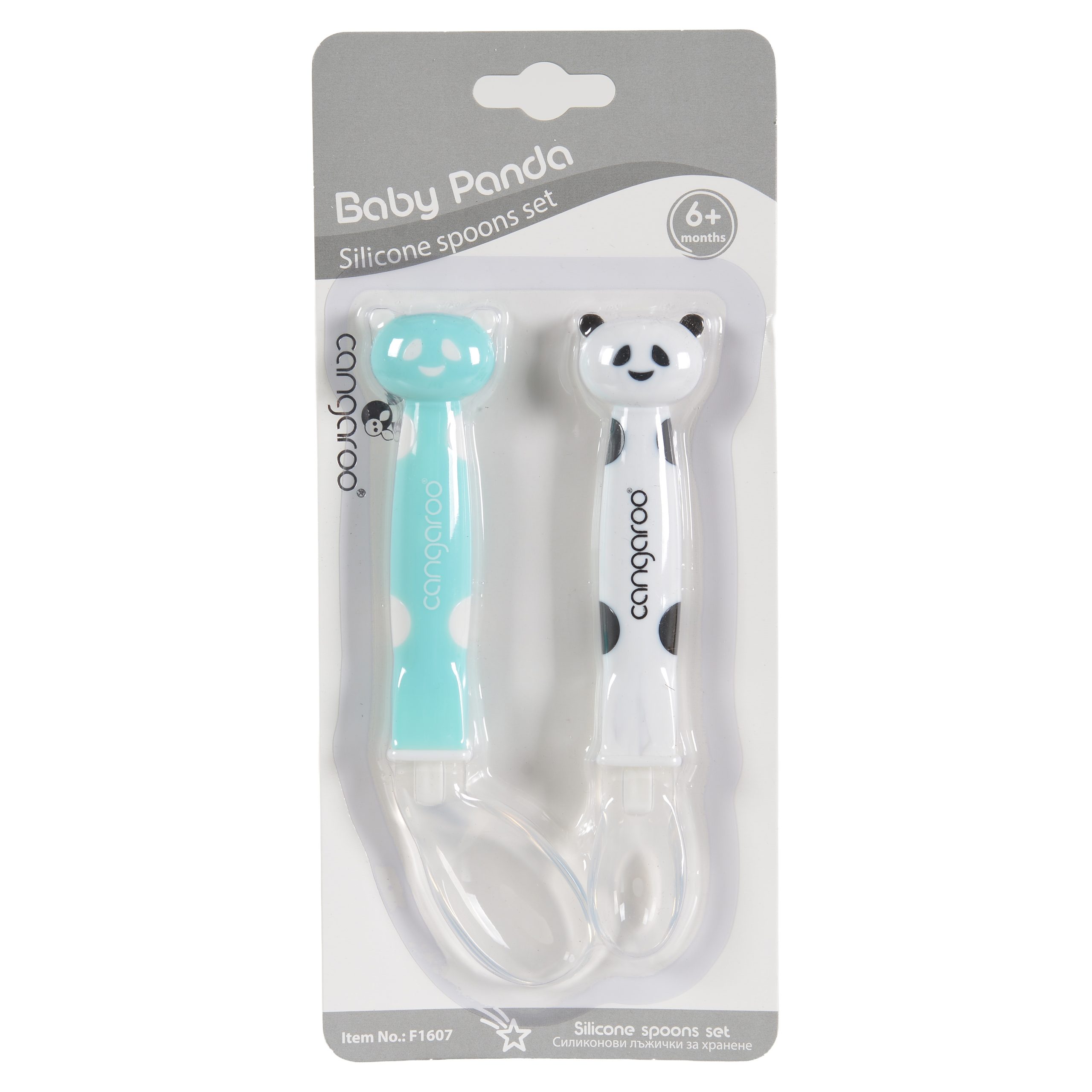 Cangaroo Силиконови лъжици Baby Panda F1607 син - Image 3