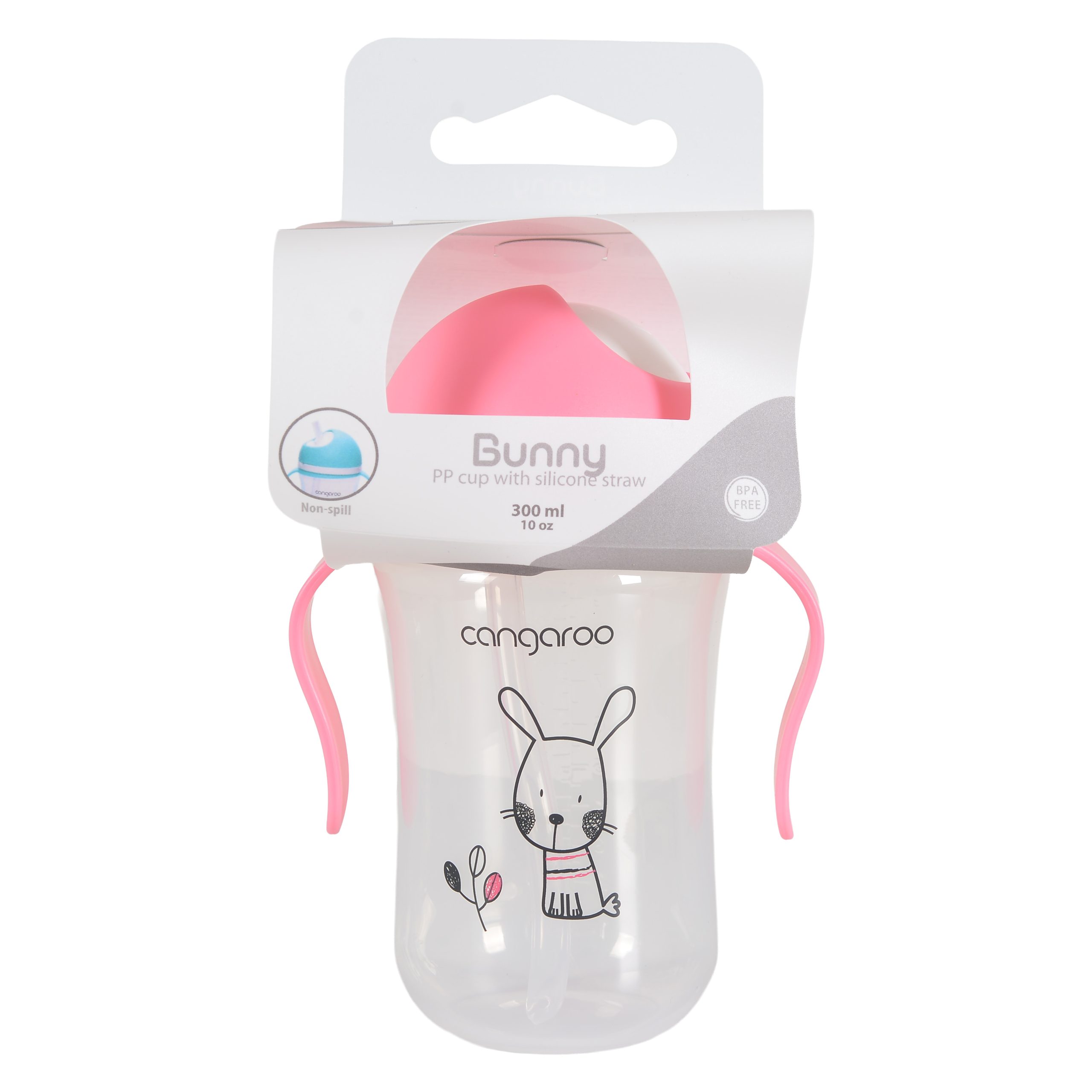 Cangaroo Чаша със силиконова сламка 300ML Bunny C0587 розов - Image 7