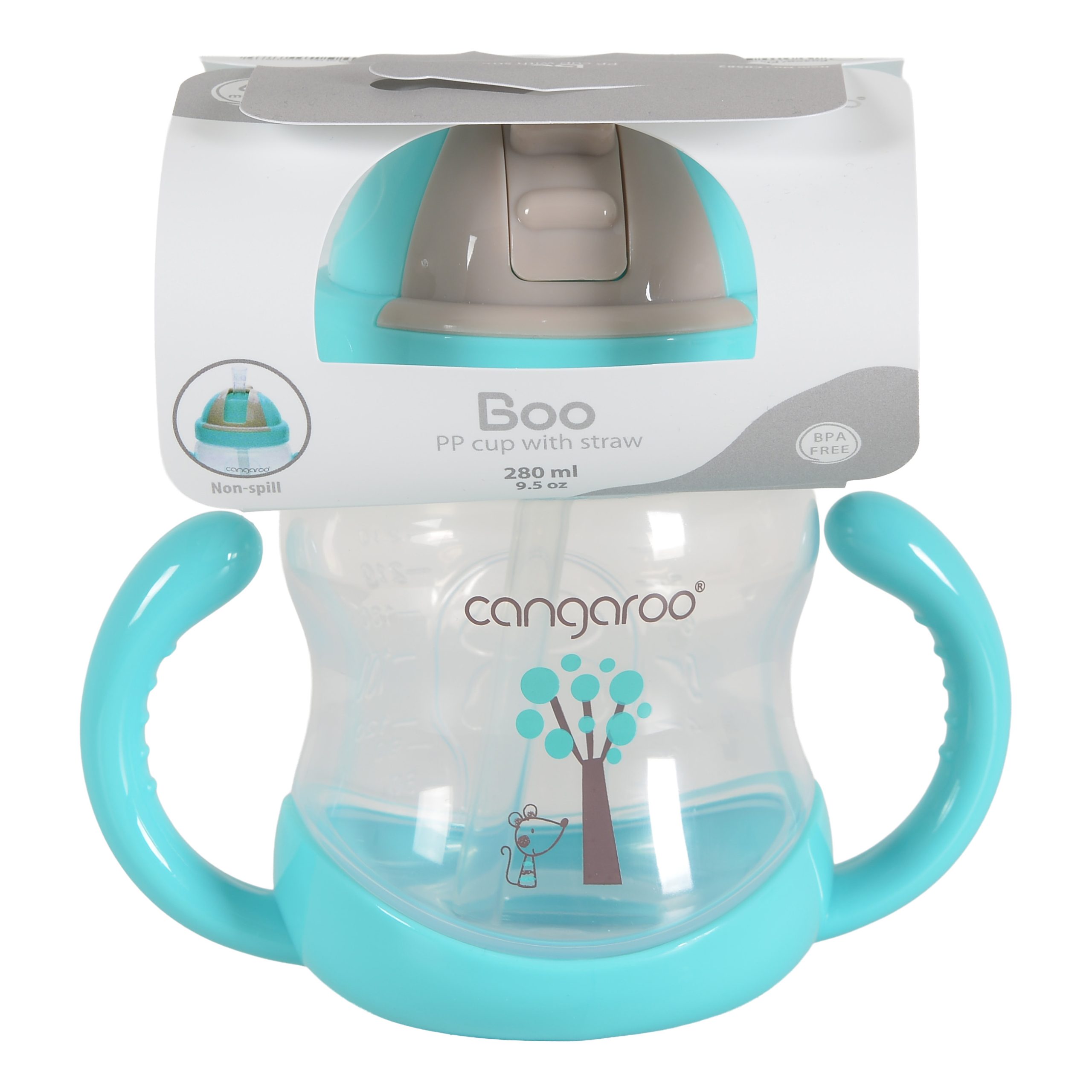 Cangaroo Чаша с пластмасова сламка 280ml Boo C0582 син - Image 7