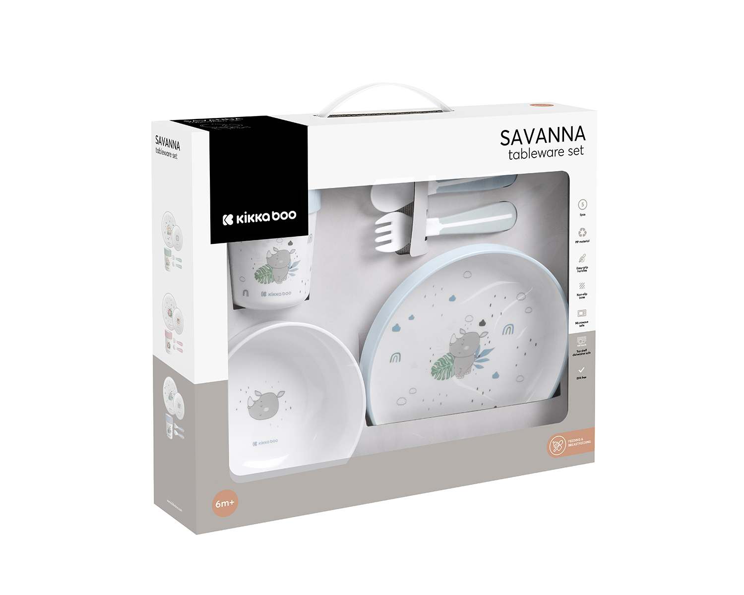 Kikkaboo Сет за хранене пластмаса Savanna Blue - Image 7