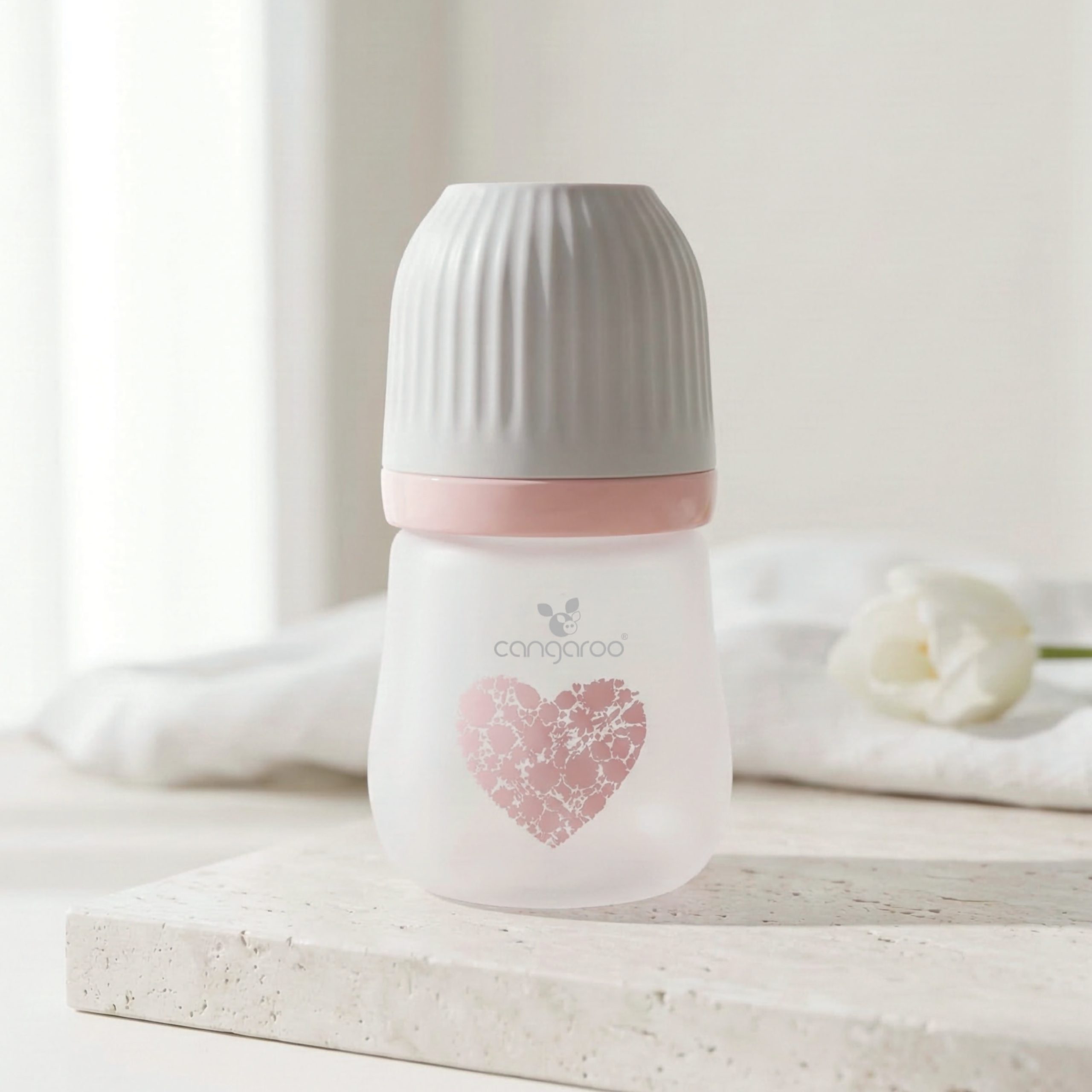 Cangaroo Шише Стъклено широко 180ml Amori розов - Image 5