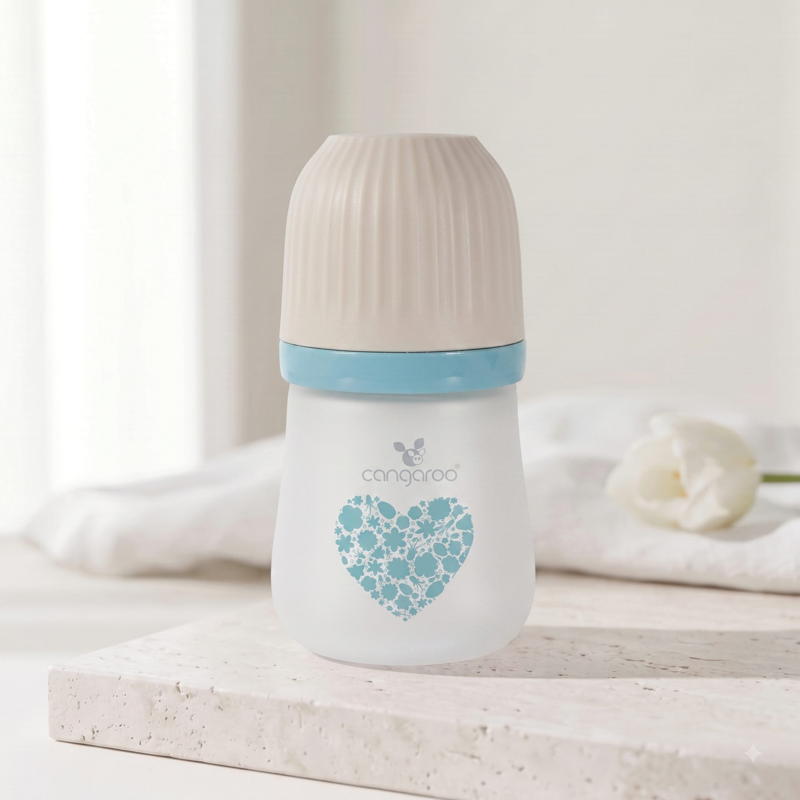 Cangaroo Шише Стъклено широко 180ml Amori син - Image 5