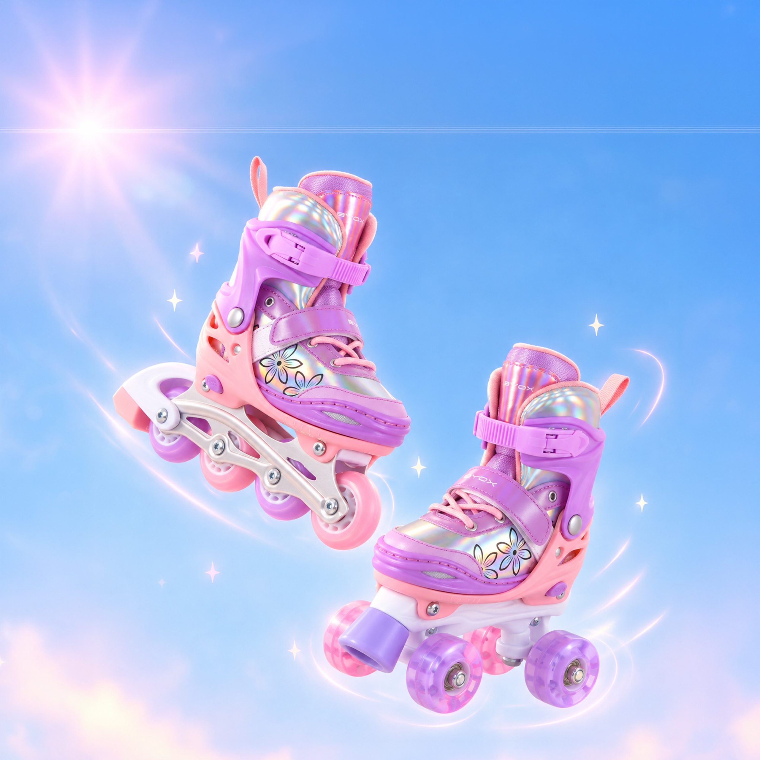 Byox Ролери-кънки Double 2в1 Flower L-(38-41) - Image 2