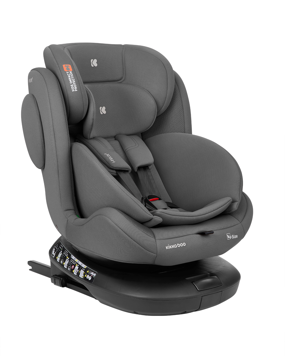 Kikkaboo Стол за кола 40-150 см i-Felix 2 i-SIZE Dark Grey