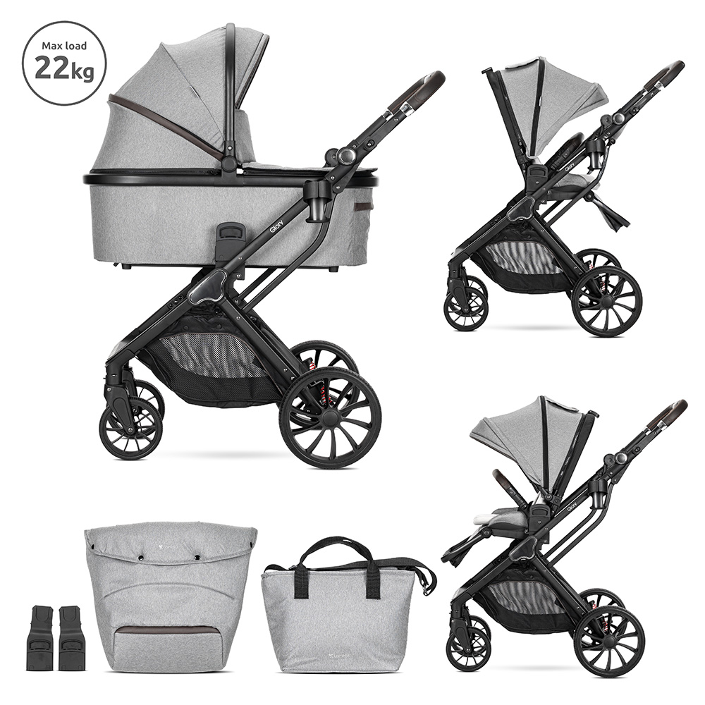 Д.КОЛИЧКА GLORY 2in1 GREY+АДАПТОРИ с кош за новоро - Image 8