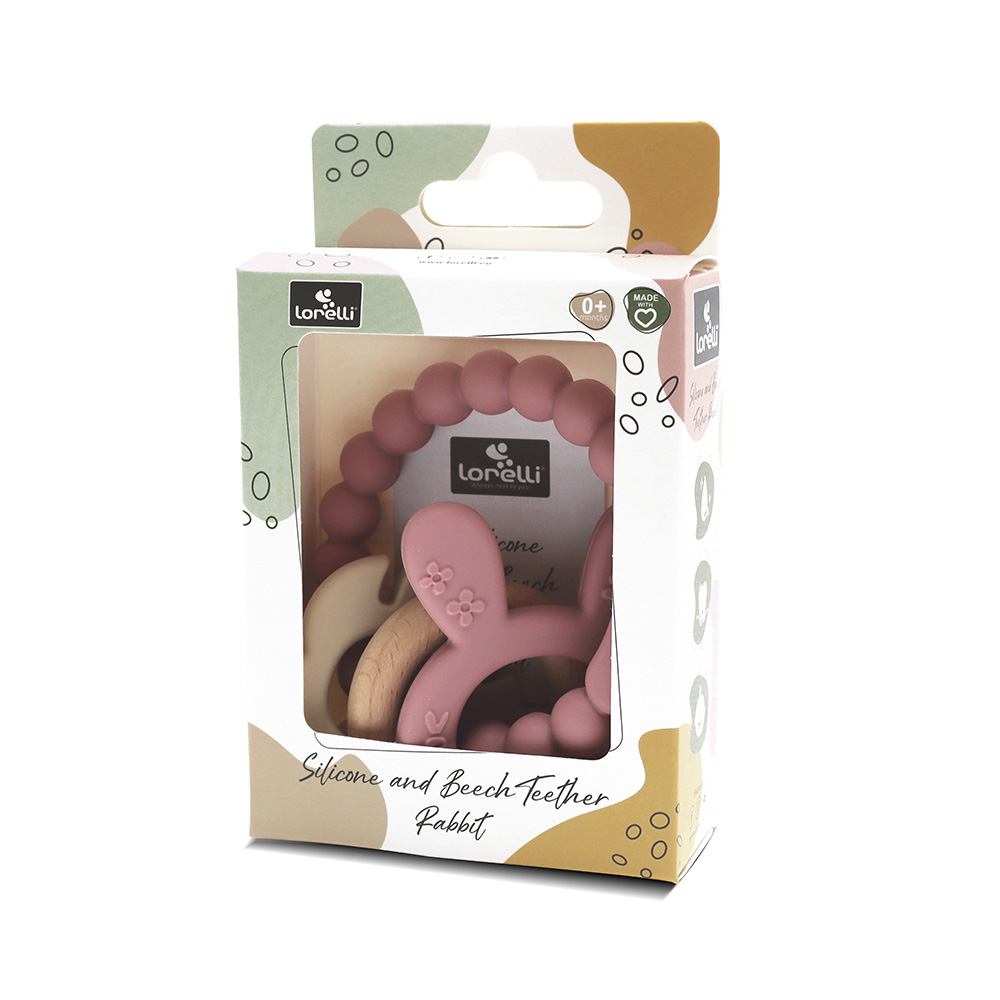 СИЛИКОНОВА ГРИЗАЛКА С БУК ЗАЙЧЕ NATURAL DEEEP PINK - Image 9