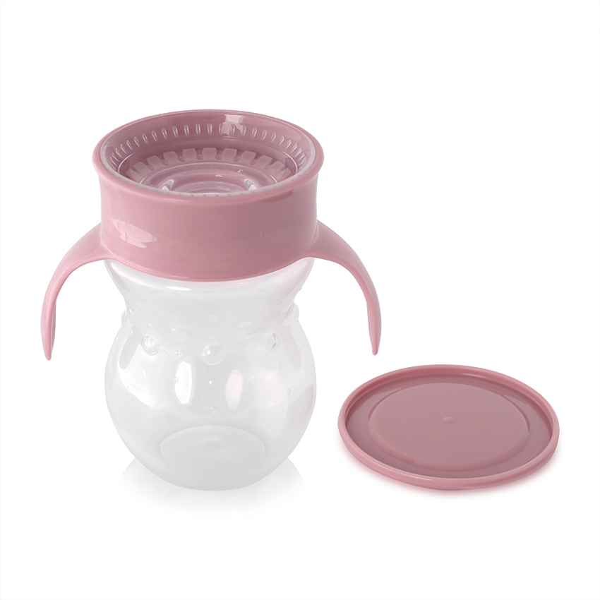 ЧАША НЕРАЗЛИВАЩА 360 ГРАДУСА РОЗОВА 270ml с дръжки - Image 5