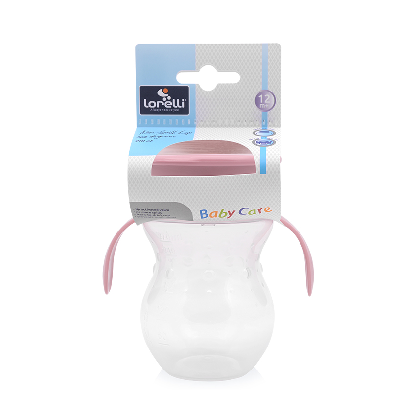 ЧАША НЕРАЗЛИВАЩА 360 ГРАДУСА РОЗОВА 270ml с дръжки - Image 6