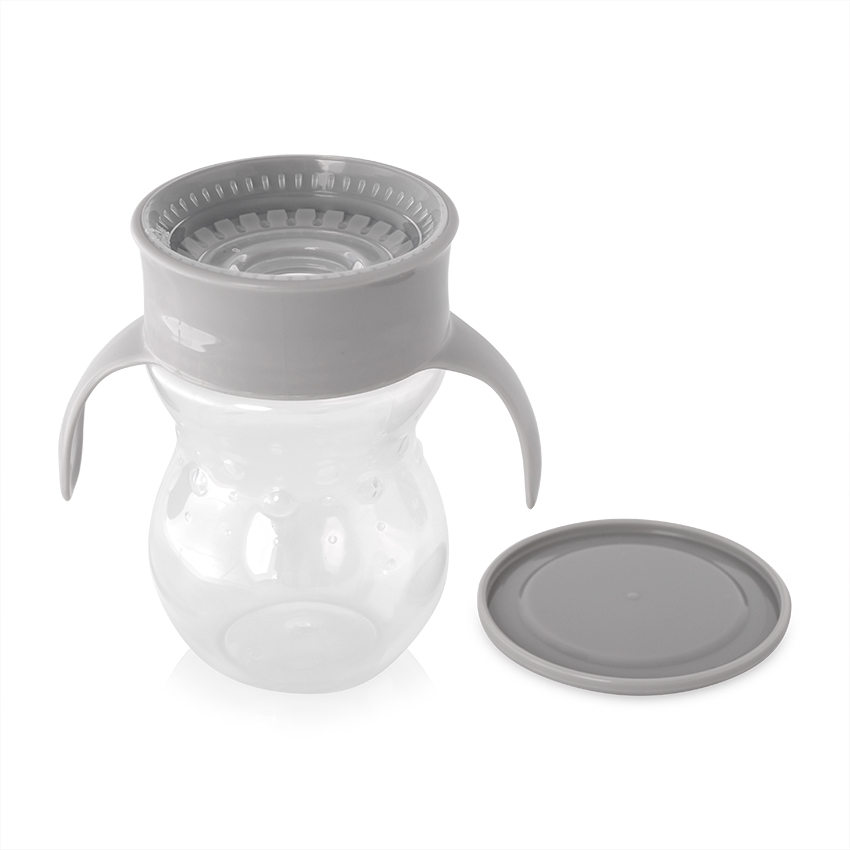 ЧАША НЕРАЗЛИВАЩА 360 ГРАДУСА СИВА 270ml с дръжки - Image 5