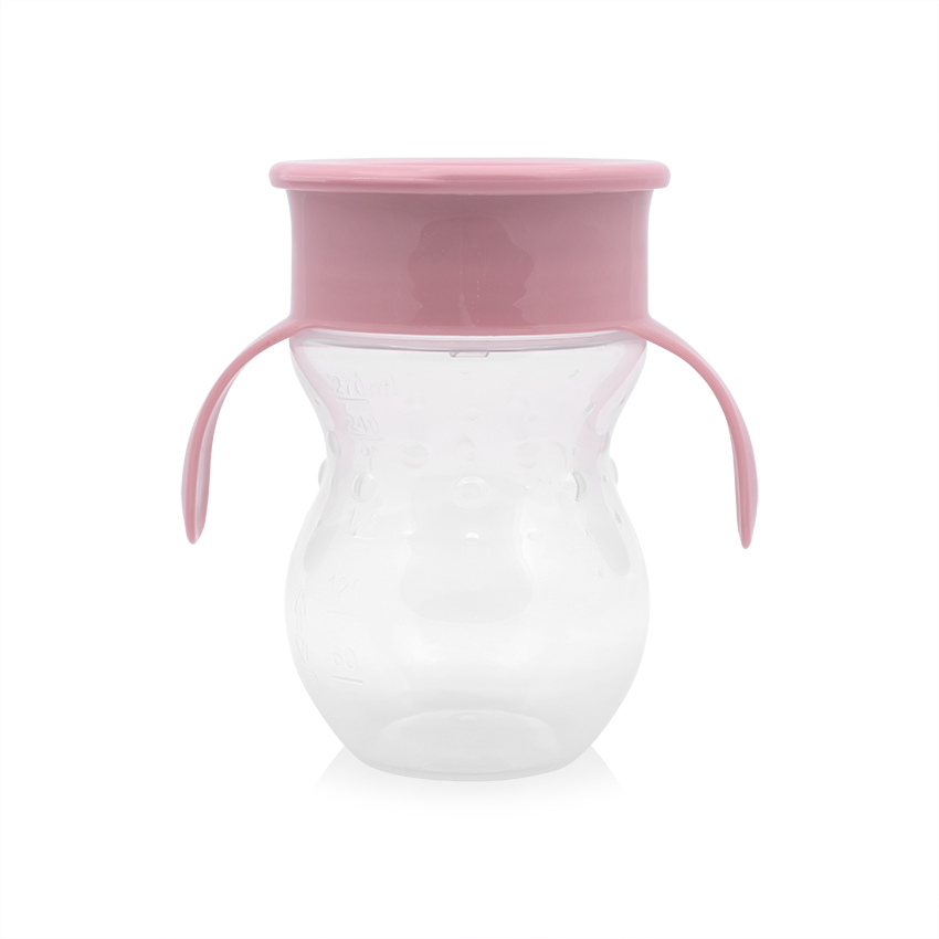 ЧАША НЕРАЗЛИВАЩА 360 ГРАДУСА РОЗОВА 270ml с дръжки - Image 4