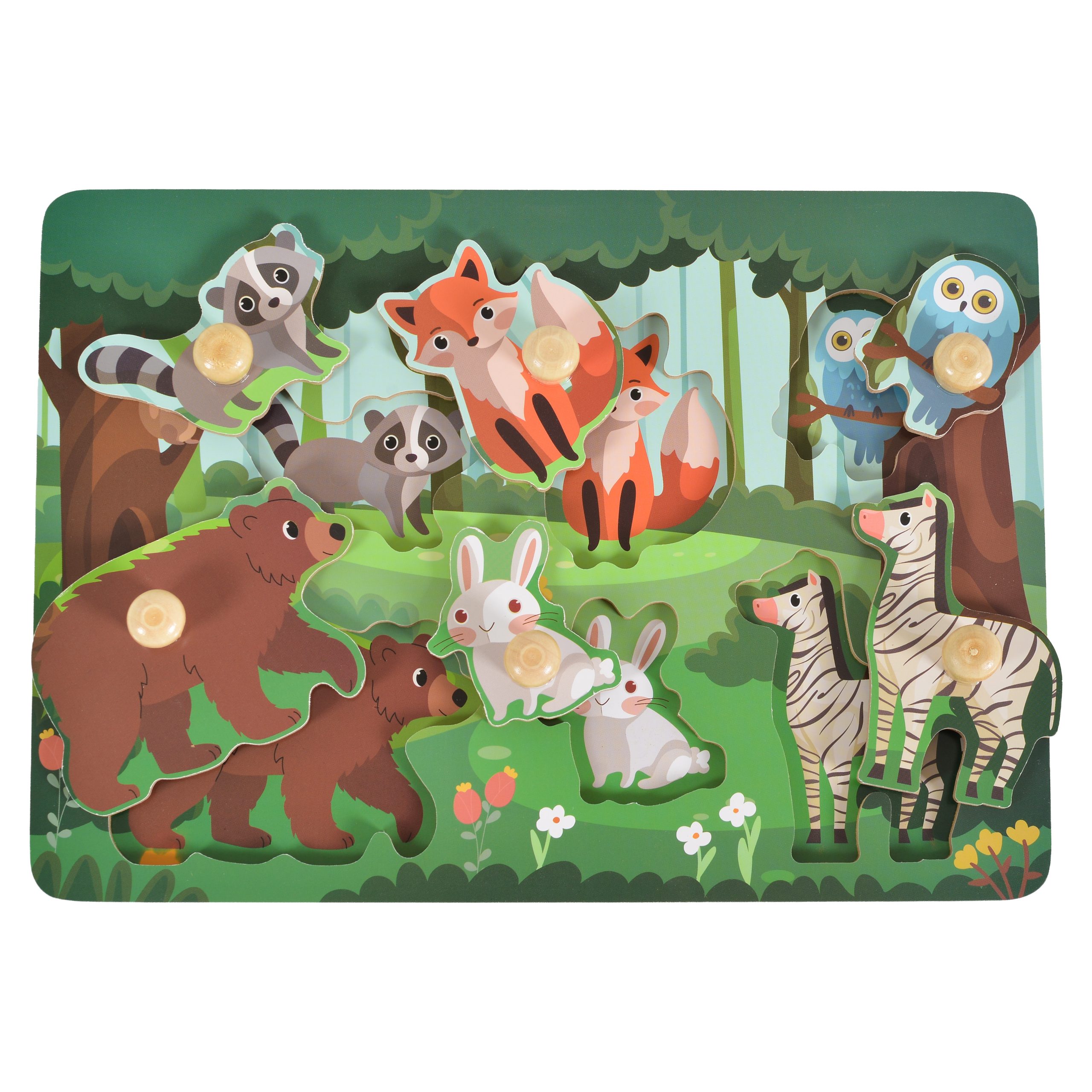 Moni Toys Дървен пъзел Wild animals 3006 - Image 3